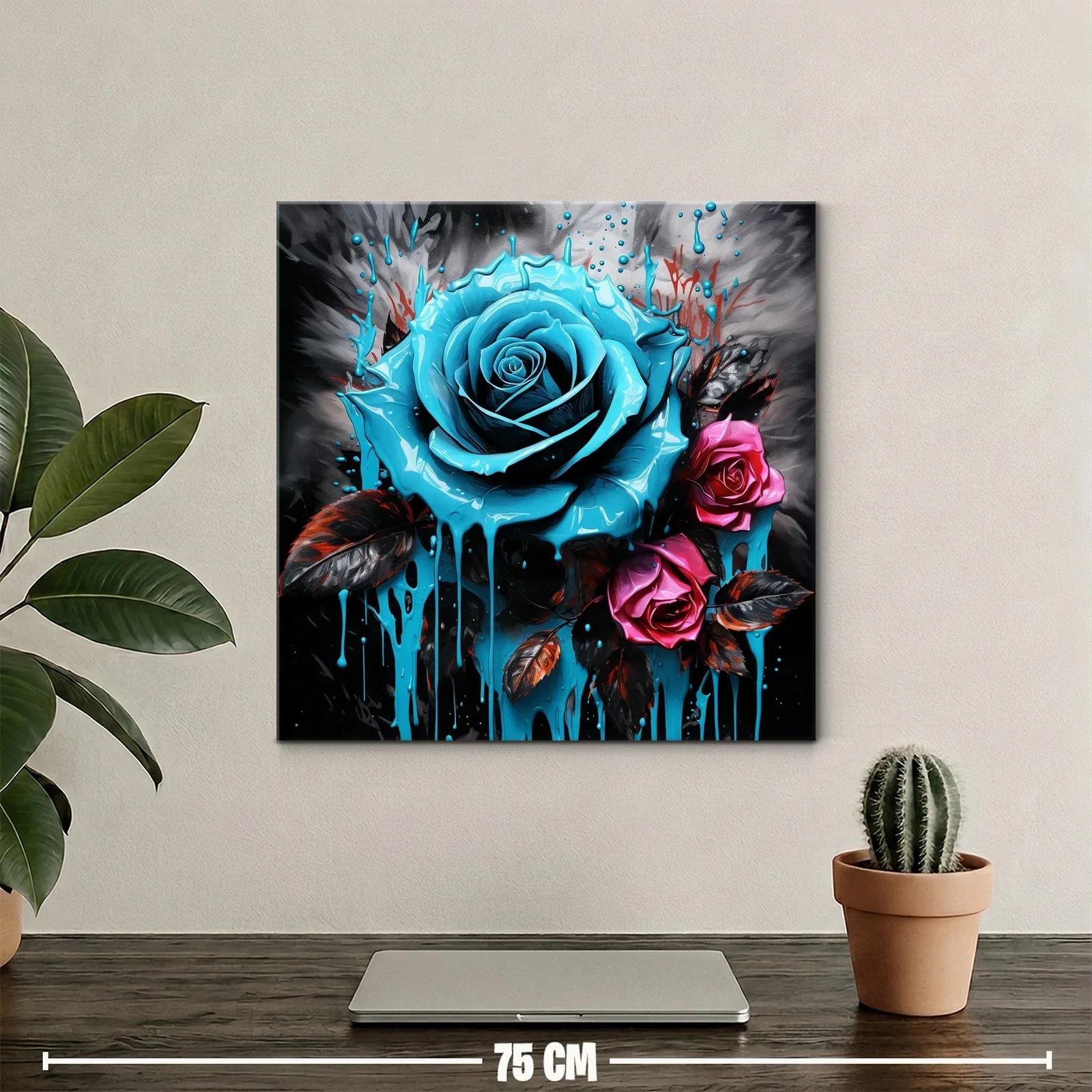 Rosas vibrantes con efecto pintura líquida en tonos intensos — miniatura 2