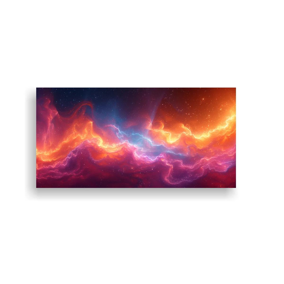 Cuadro nube cósmica con franja luminosa ondulante