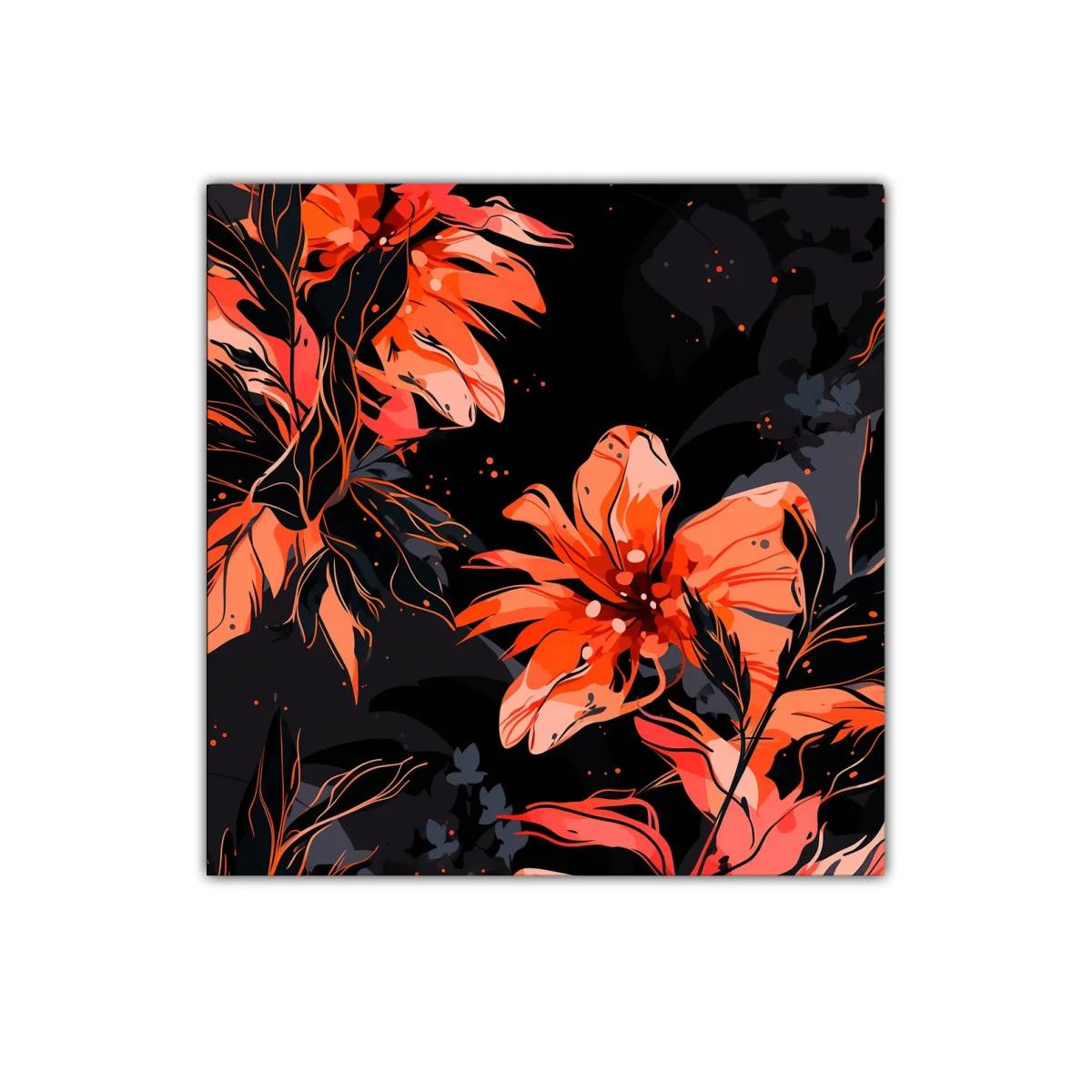 Flores vibrantes en tonos cálidos sobre fondo oscuro — imagen principal