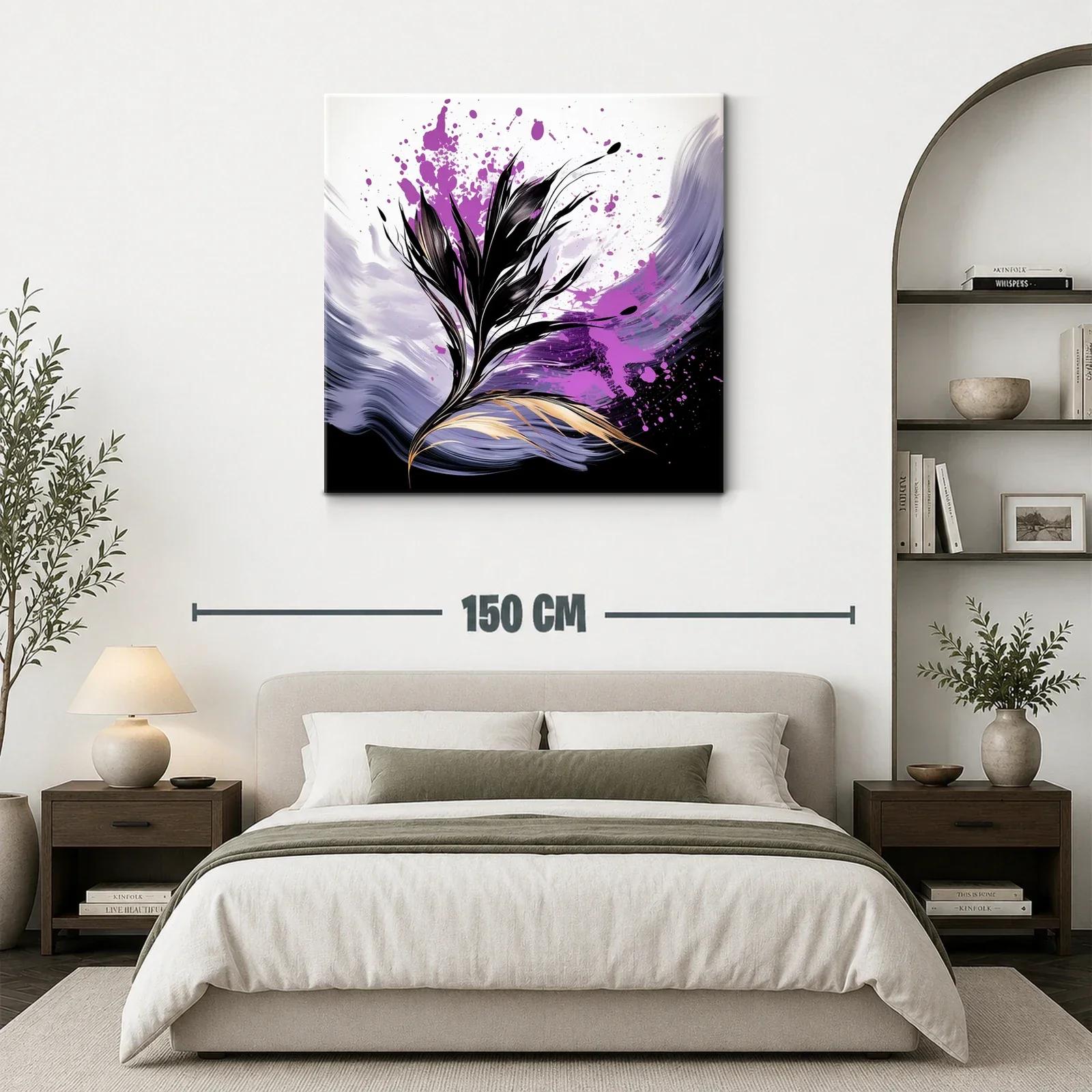 Elegancia floral con dinamismo en tonos púrpura y negro — miniatura 3