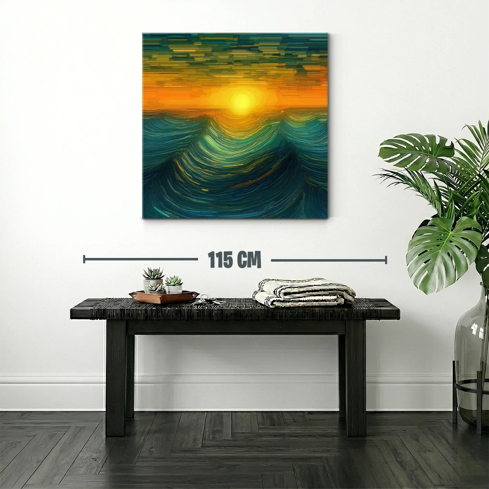 Inspirador atardecer con ondas marinas en tonos cálidos — miniatura 2