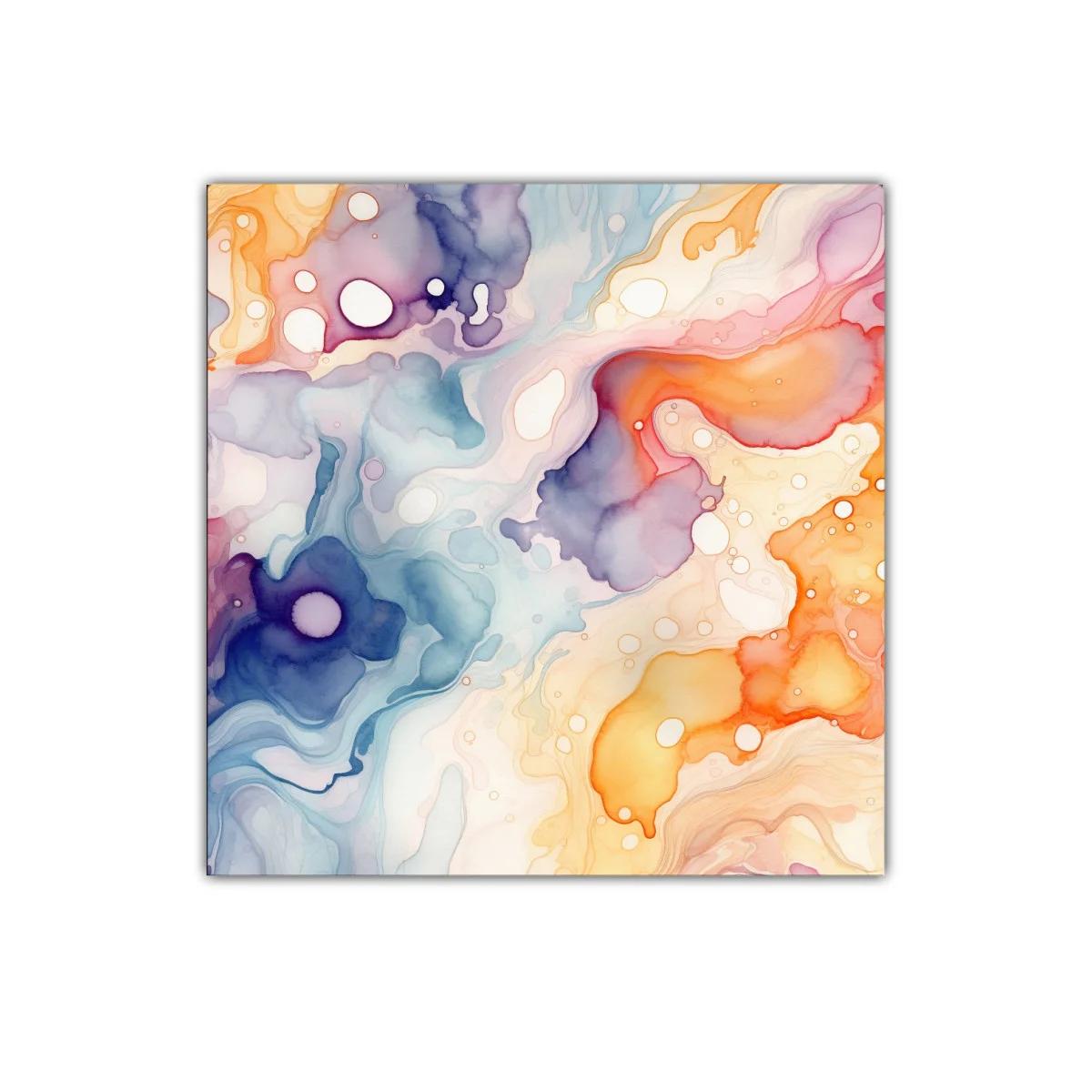 Cuadro decorativo abstracto en tonos cálidos y fríos — imagen principal