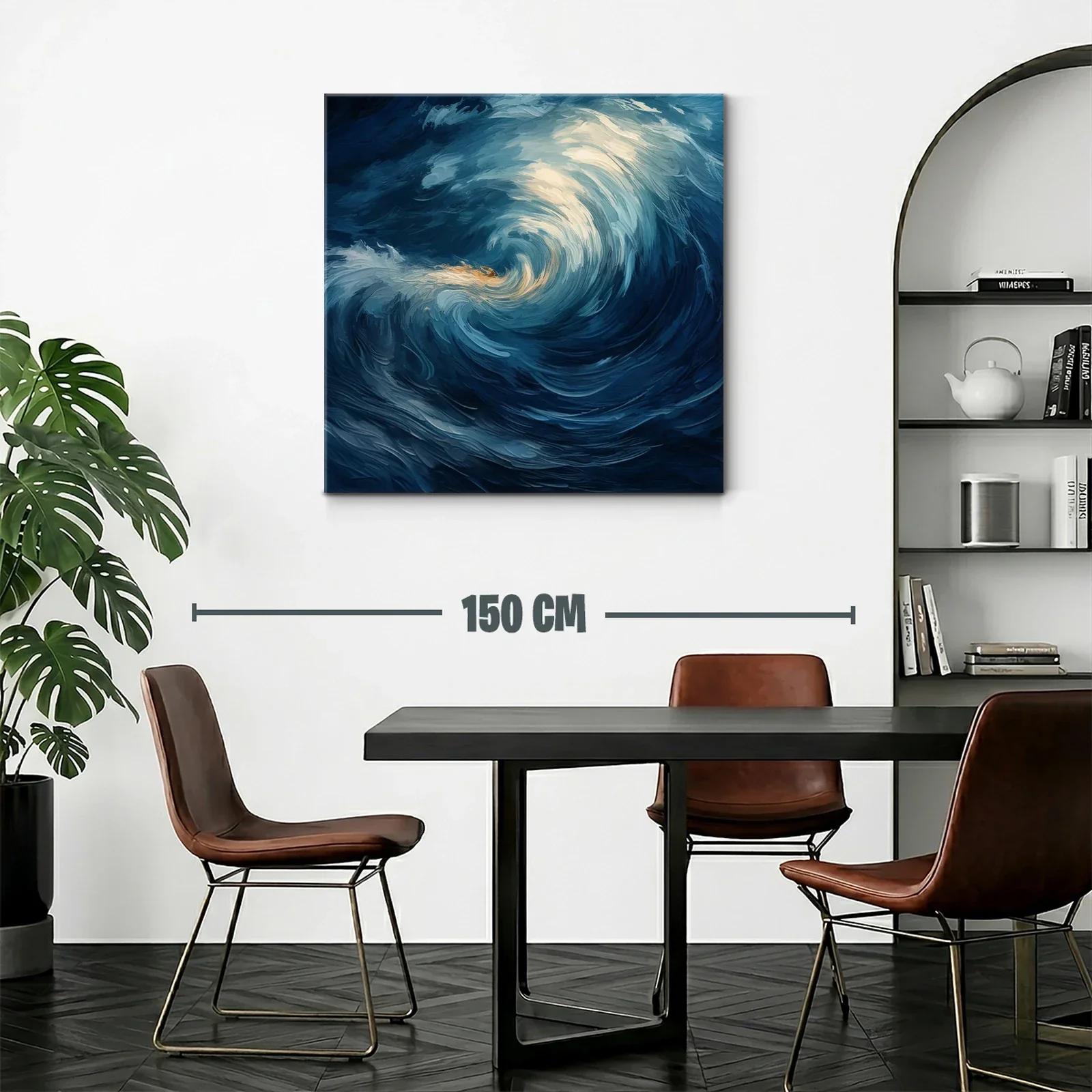 Espiral de Olas en Tonos Azul Profundo y Crema — miniatura 2