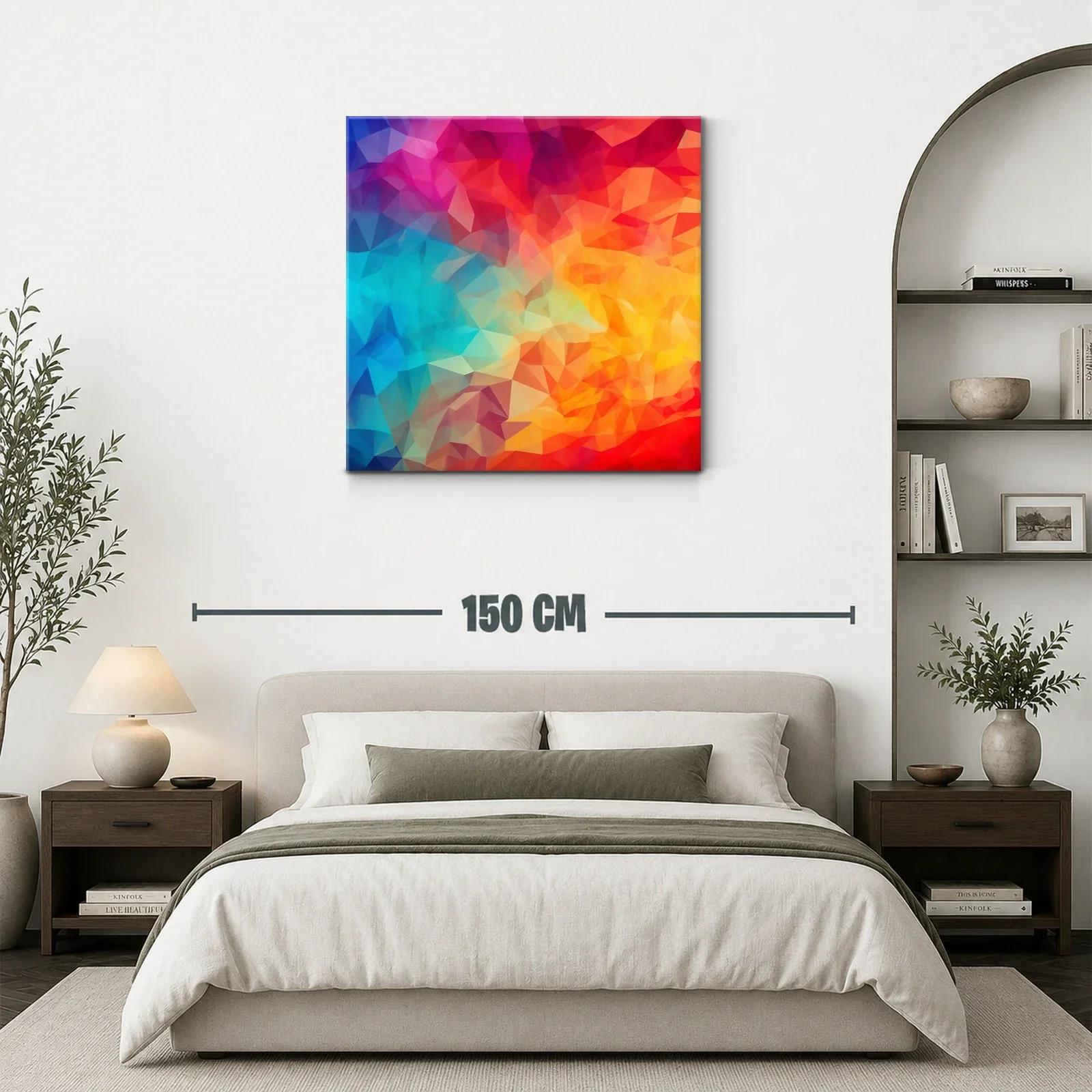 Cuadro Abstracto con Tonos Vivos y Geometría Dinámica — miniatura 3