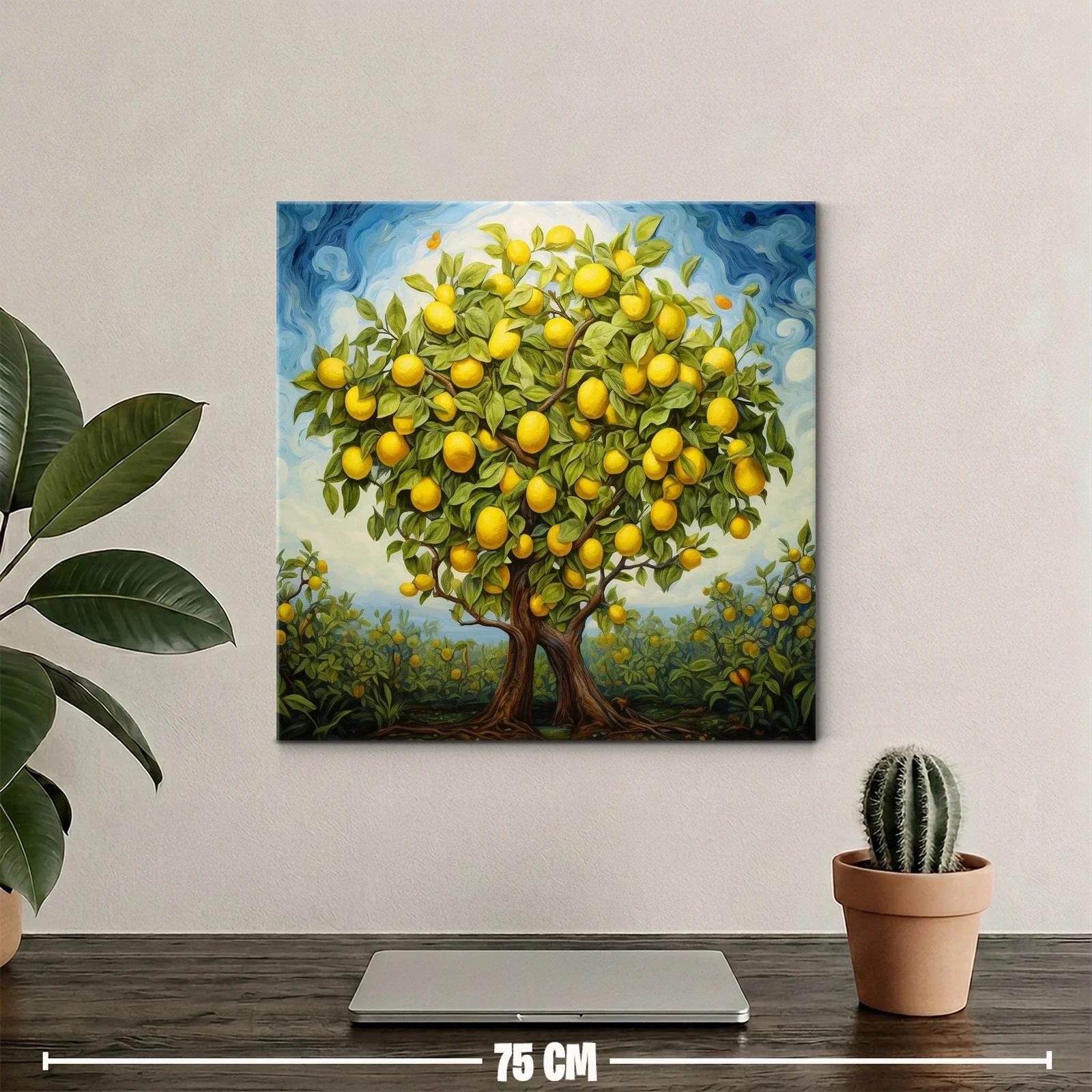 Árbol de limones exuberante y vibrante en paisaje soleado — miniatura 2