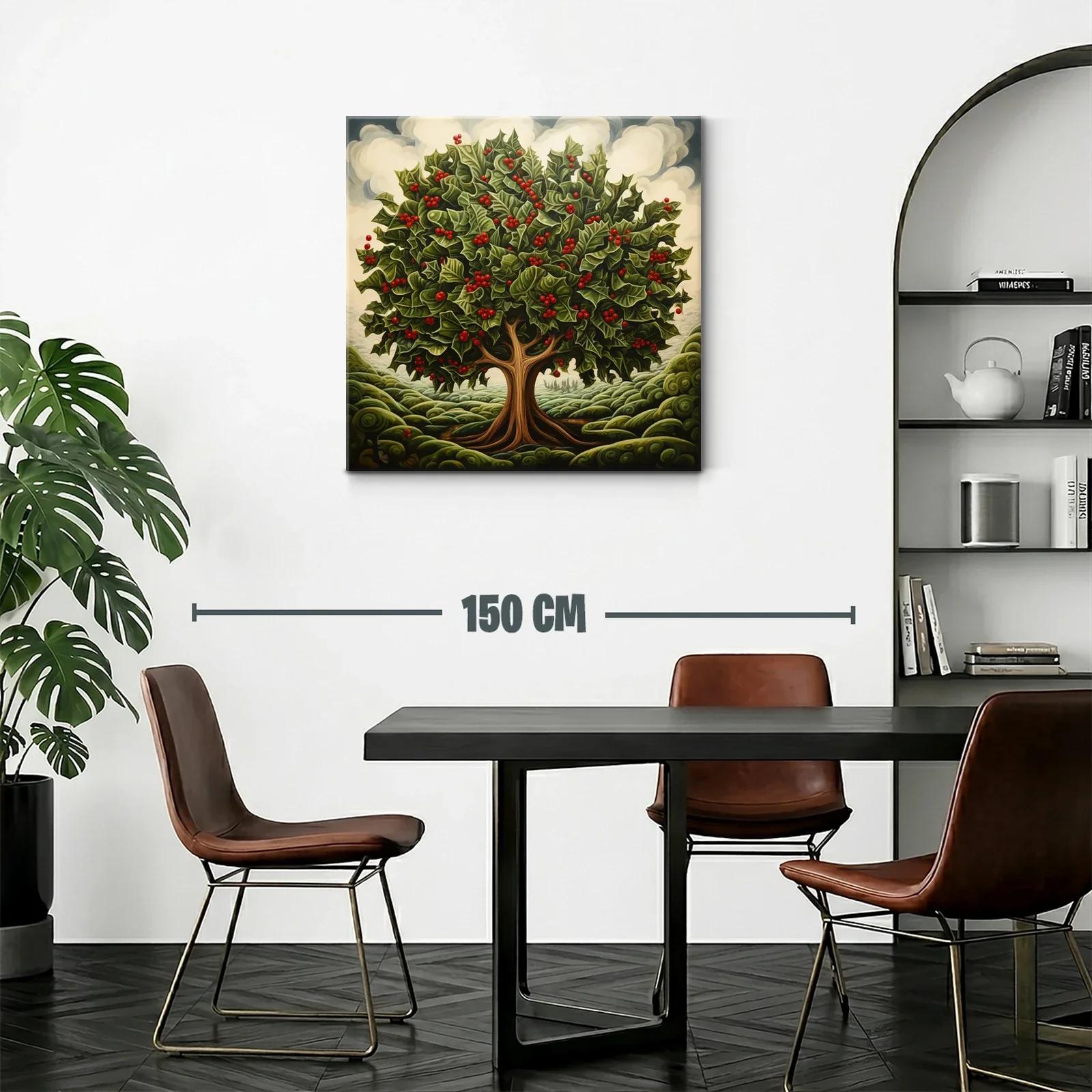Árbol frondoso con hojas verdes y frutos rojos vibrantes — miniatura 2