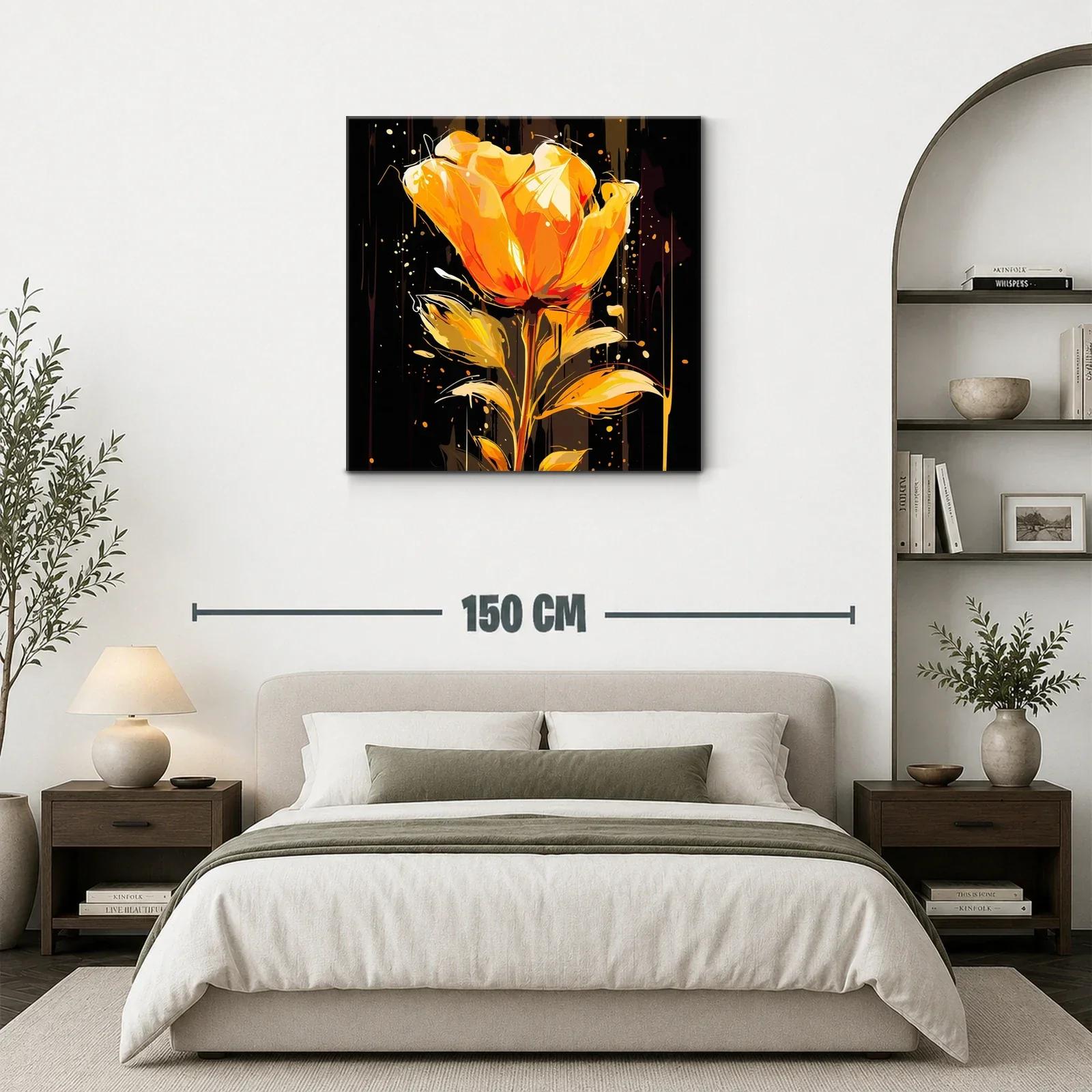 Flor vibrante en tonos cálidos y fondo oscuro elegante — miniatura 3