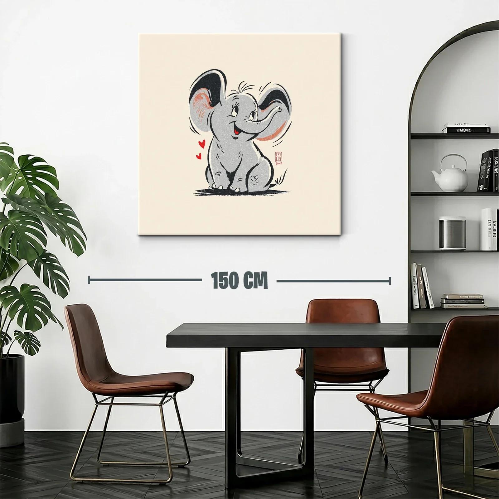 Cuadro infantil de elefante adorable con carisma — miniatura 2