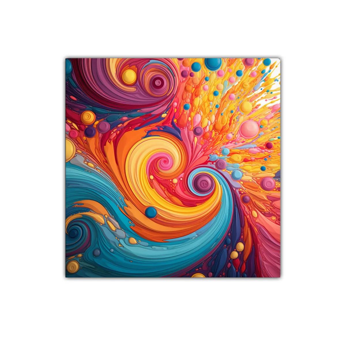 Cuadro abstracto explosión de colores vibrantes y dinamismo — imagen principal