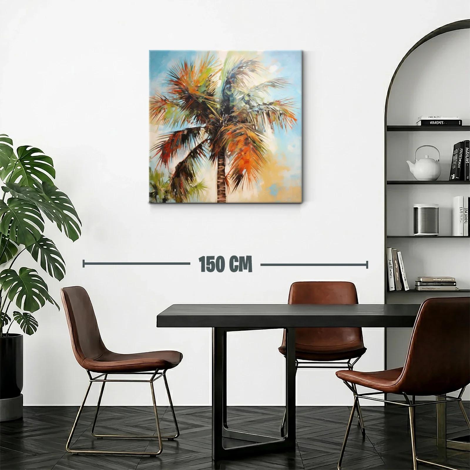 Palmera vibrante con tonos cálidos y cielo azul — miniatura 2