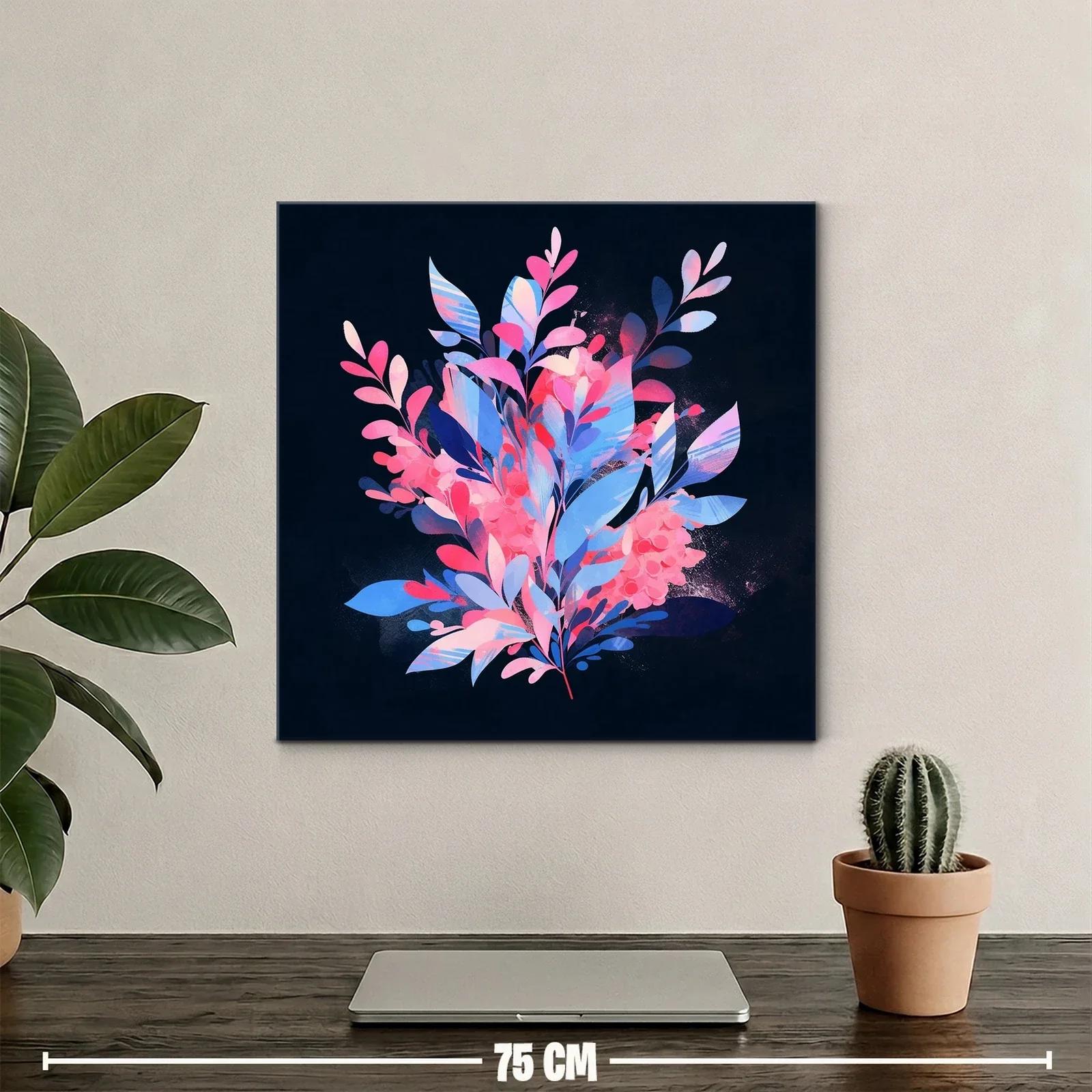Composición floral vibrante con tonos rosa y azul — miniatura 2