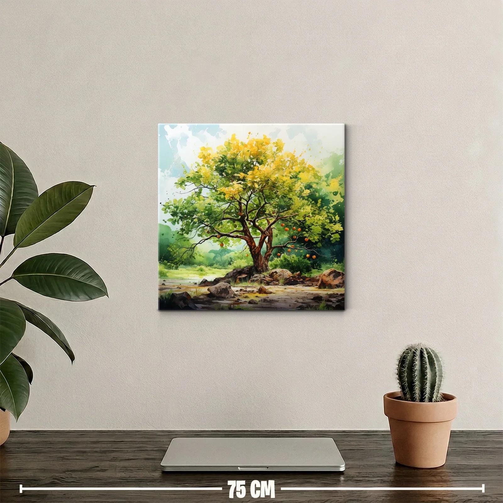 Árbol frutal lleno de vida en paisaje natural sereno — miniatura 2