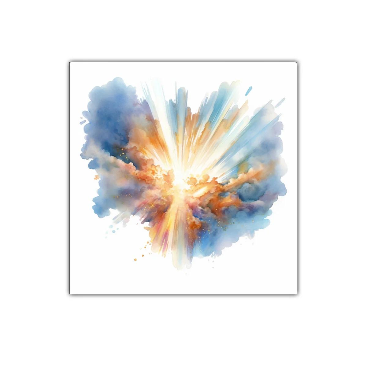 Cuadro abstracto con explosión de luz y color vibrante — imagen principal