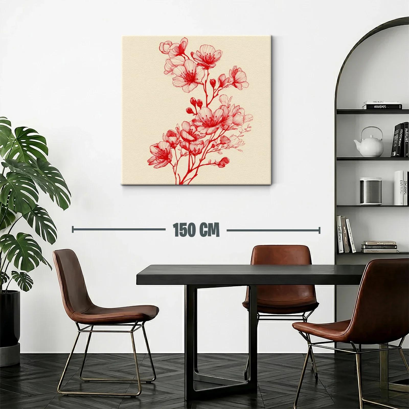 Delicada ilustración floral en tonos rojos vibrantes — miniatura 2