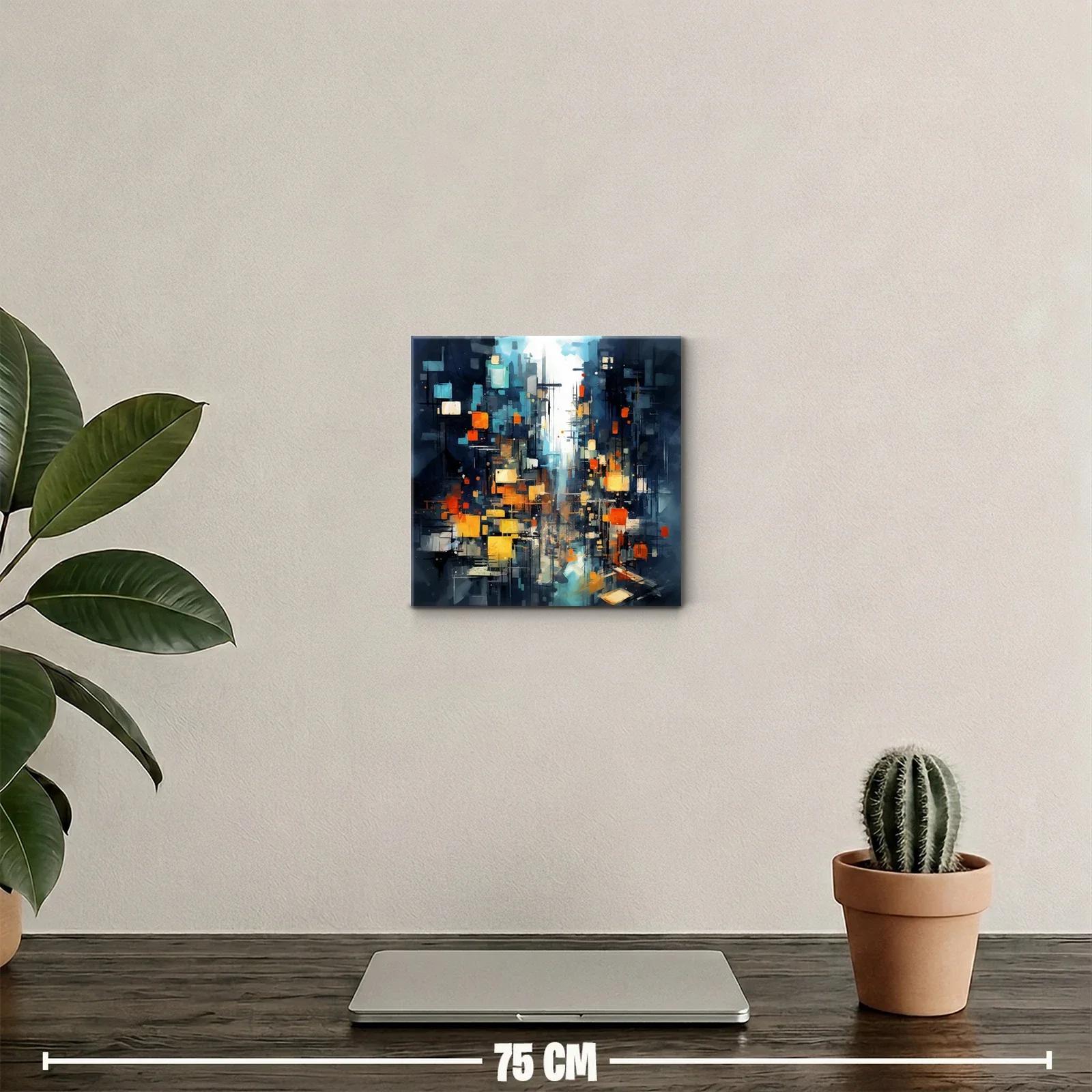 Composición abstracta con luces cálidas y tonos fríos — miniatura 2