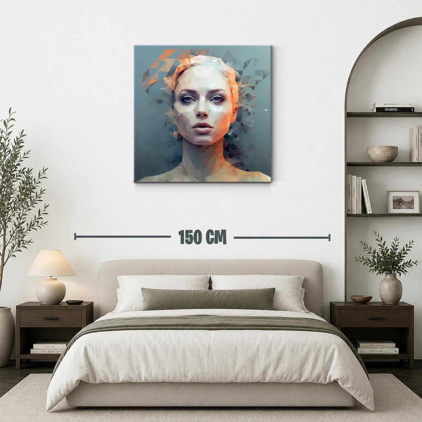 Retrato Abstracto de Mujer con Paleta Fría y Cálida — miniatura 3