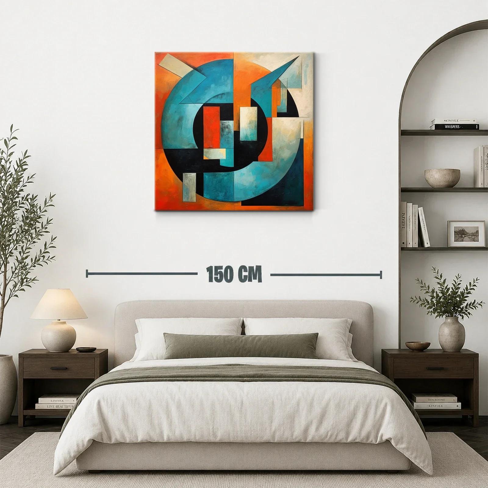 Composición abstracta geométrica en tonos azules y naranjas — miniatura 3