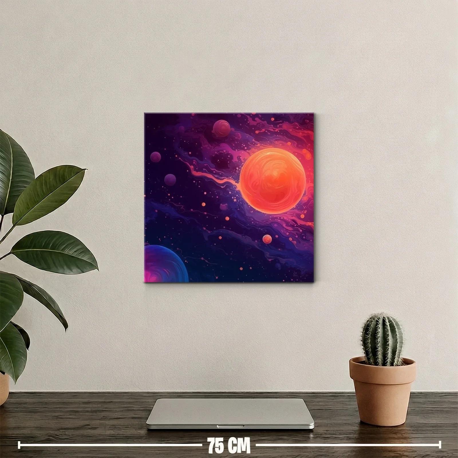 Cuadro cósmico con planetas vibrantes y energía galáctica — miniatura 2