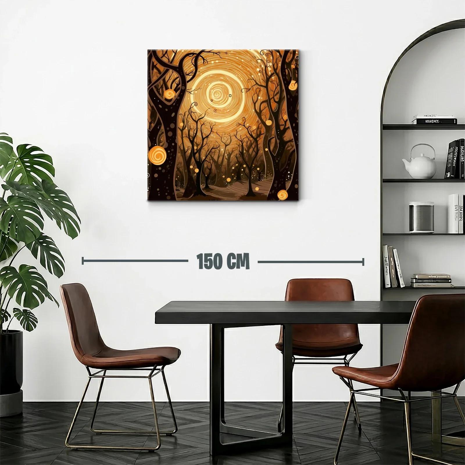Bosque encantado bajo un sol espiral dorado — miniatura 2