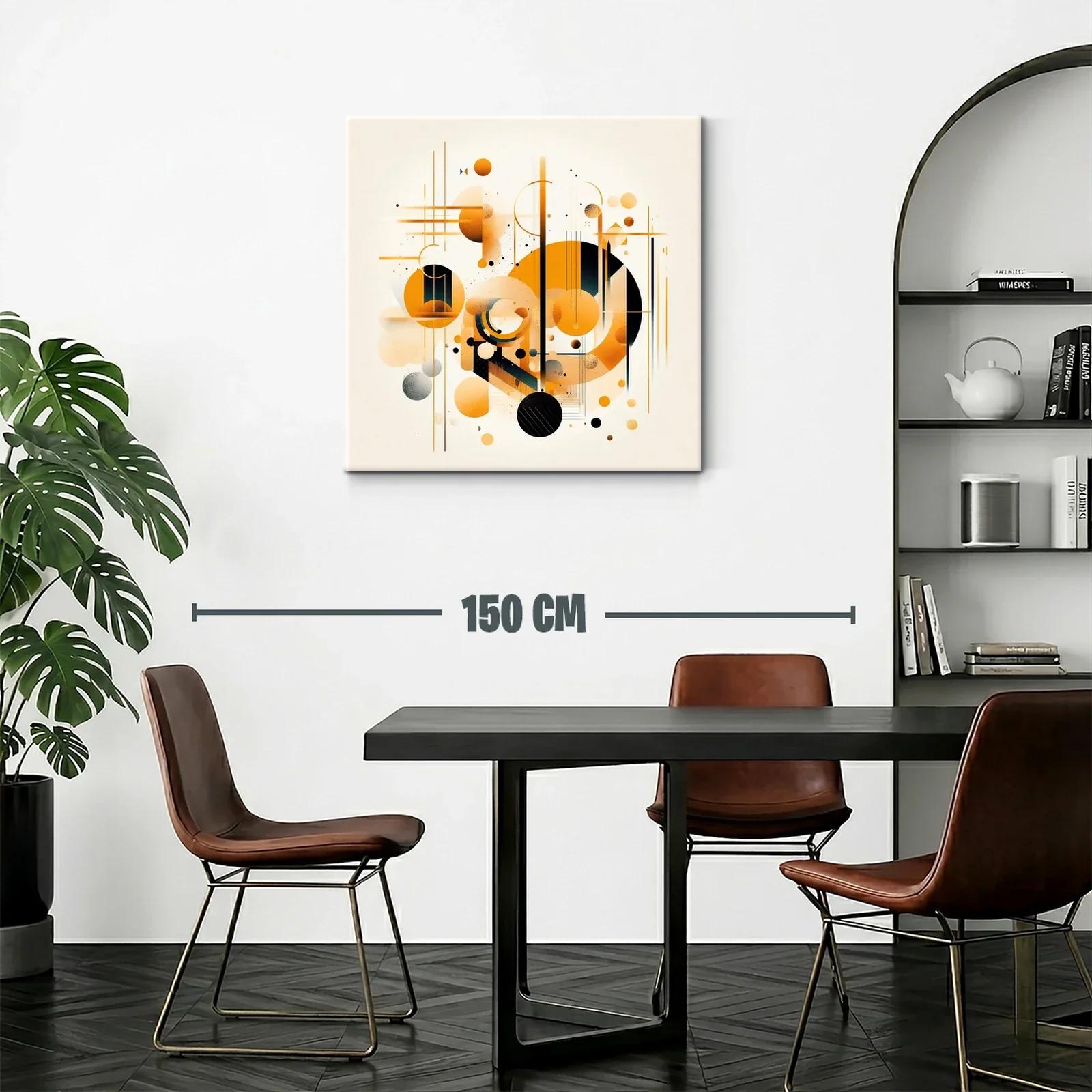 Composición abstracta con círculos y líneas naranjas — miniatura 2