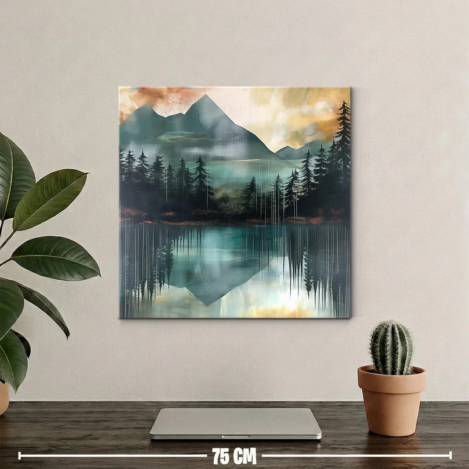 Paisaje sereno con lago reflejando montañas y árboles — miniatura 2