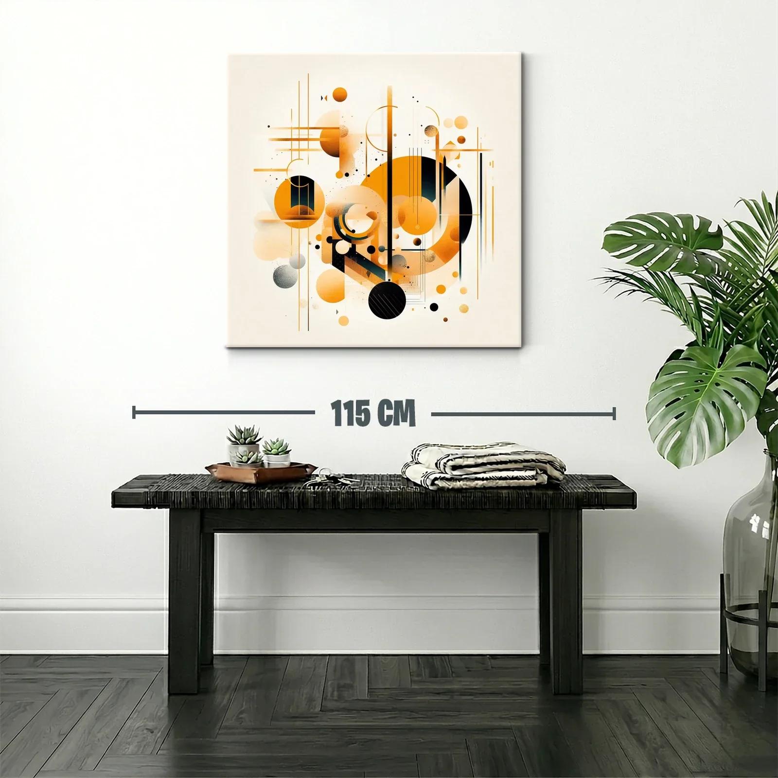 Composición abstracta con círculos y líneas naranjas — miniatura 2