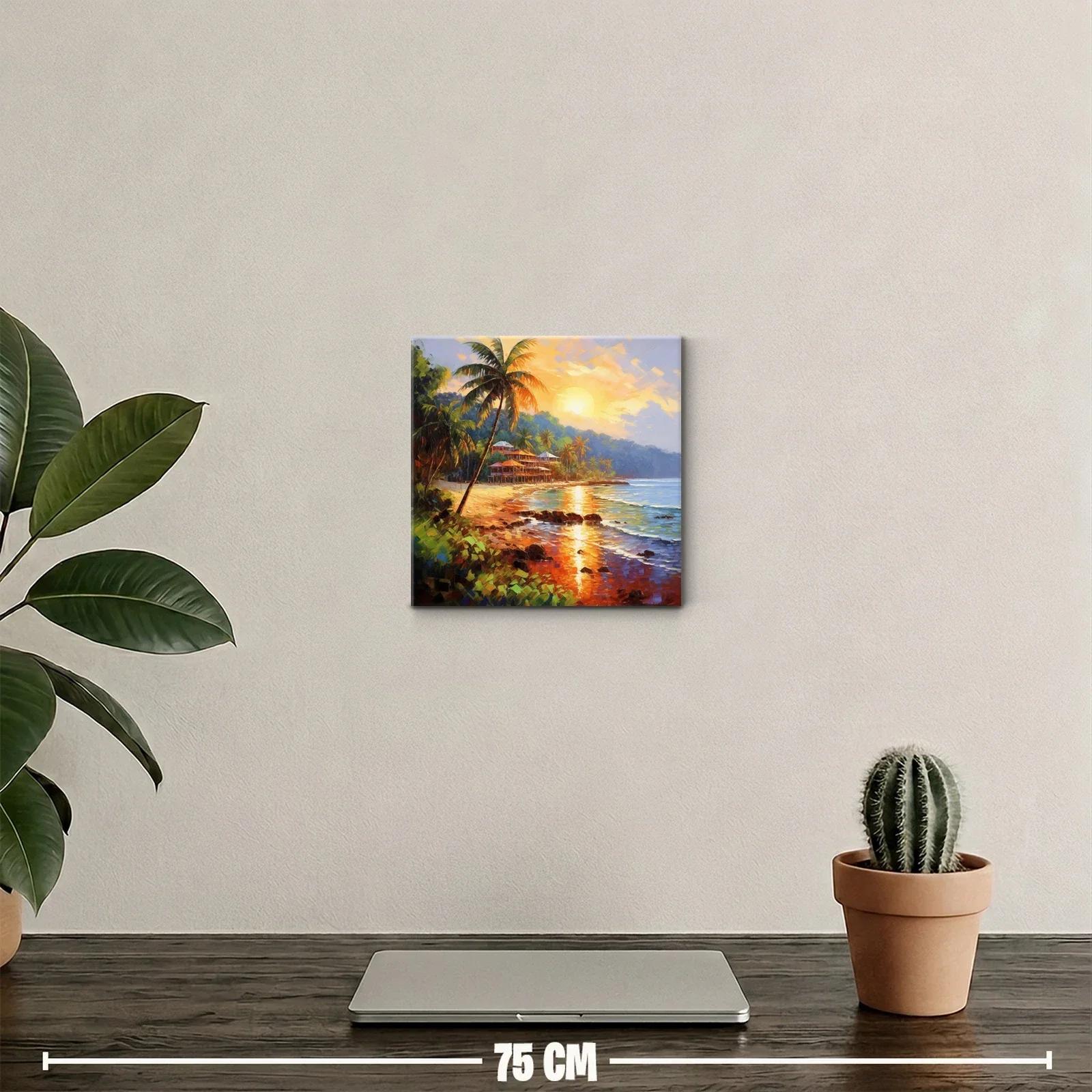 Atardecer tropical con palmeras y playa serena — miniatura 2