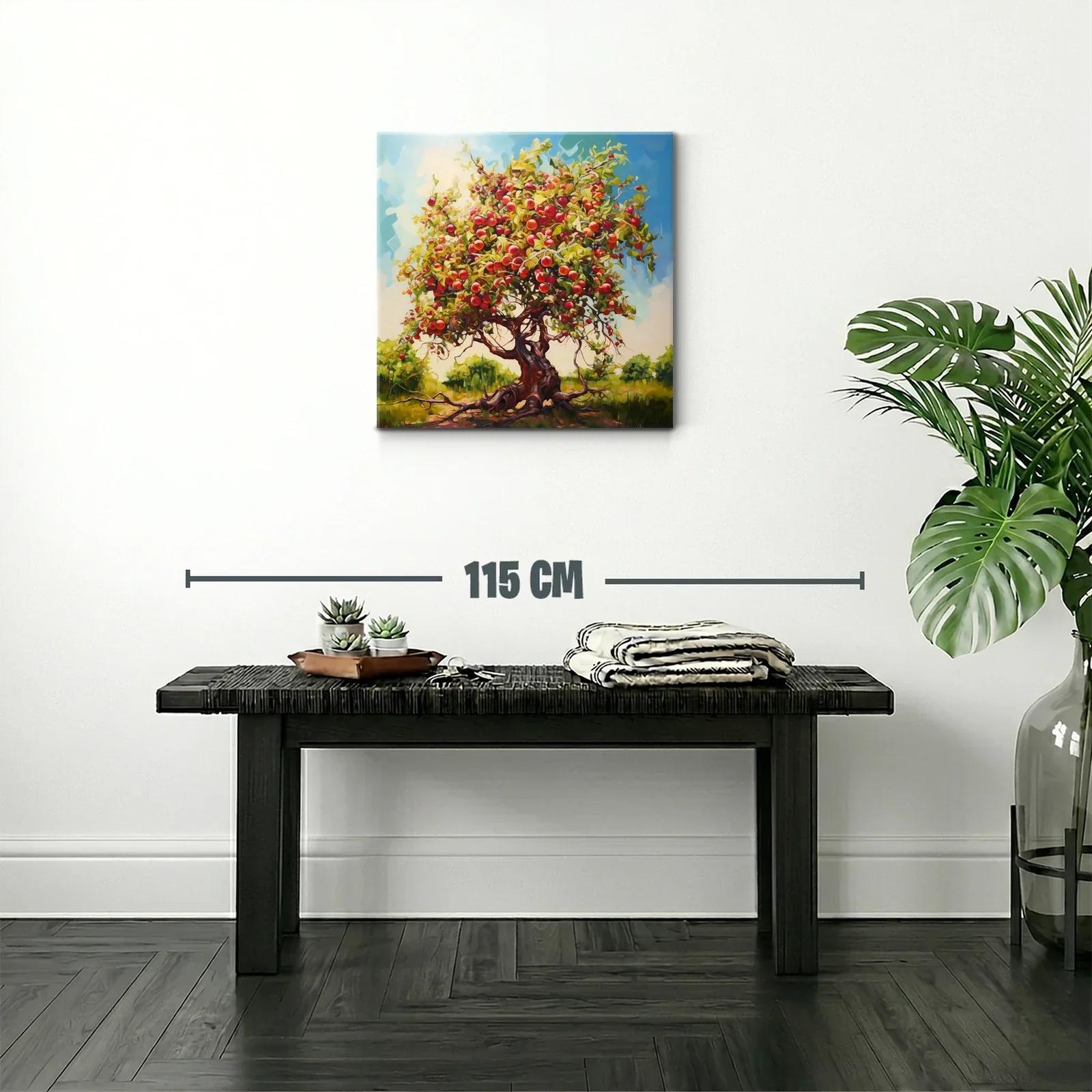 Árbol rebosante de manzanas en paisaje soleado — miniatura 2