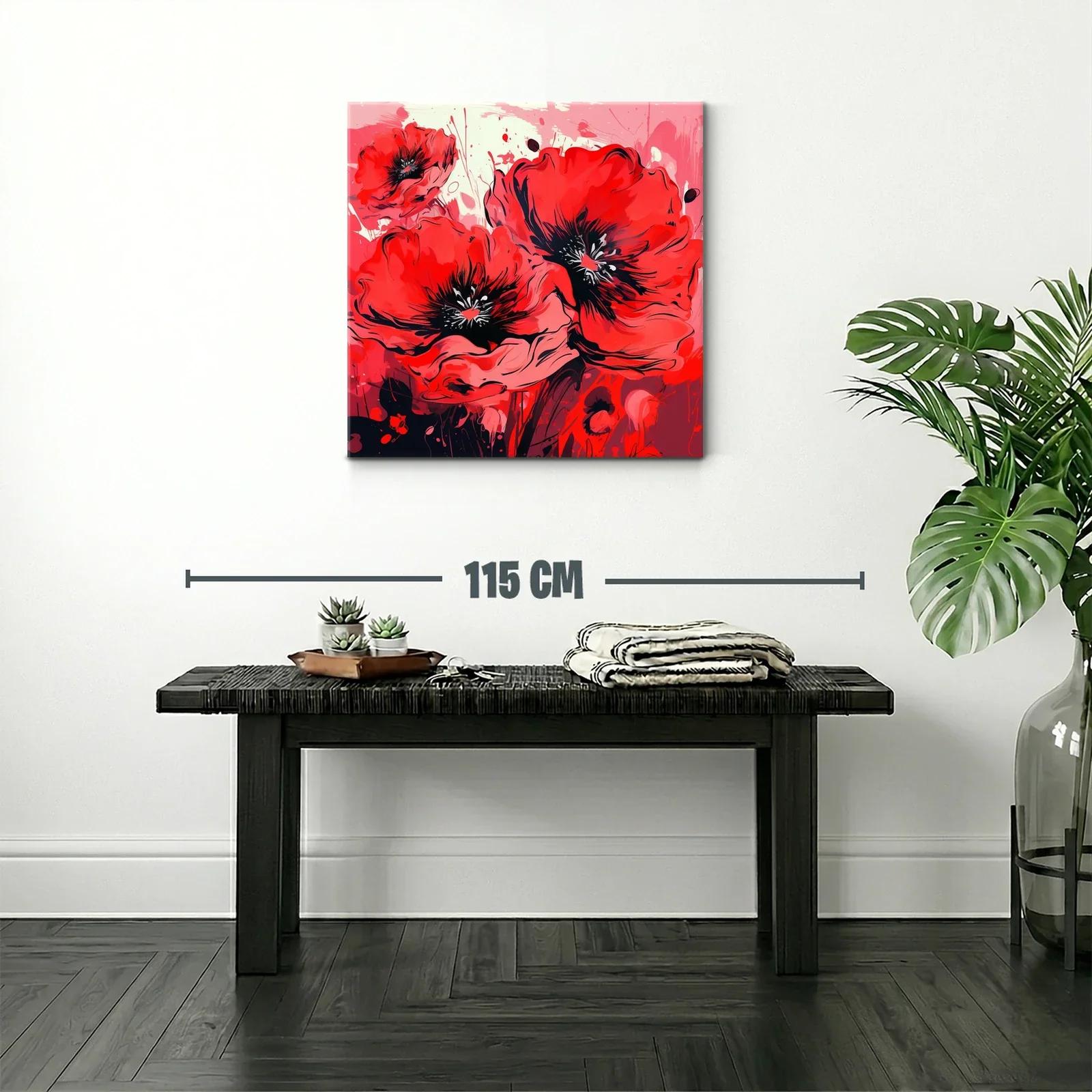 Vibrante composición de amapolas rojas con contrastes intensos — miniatura 2