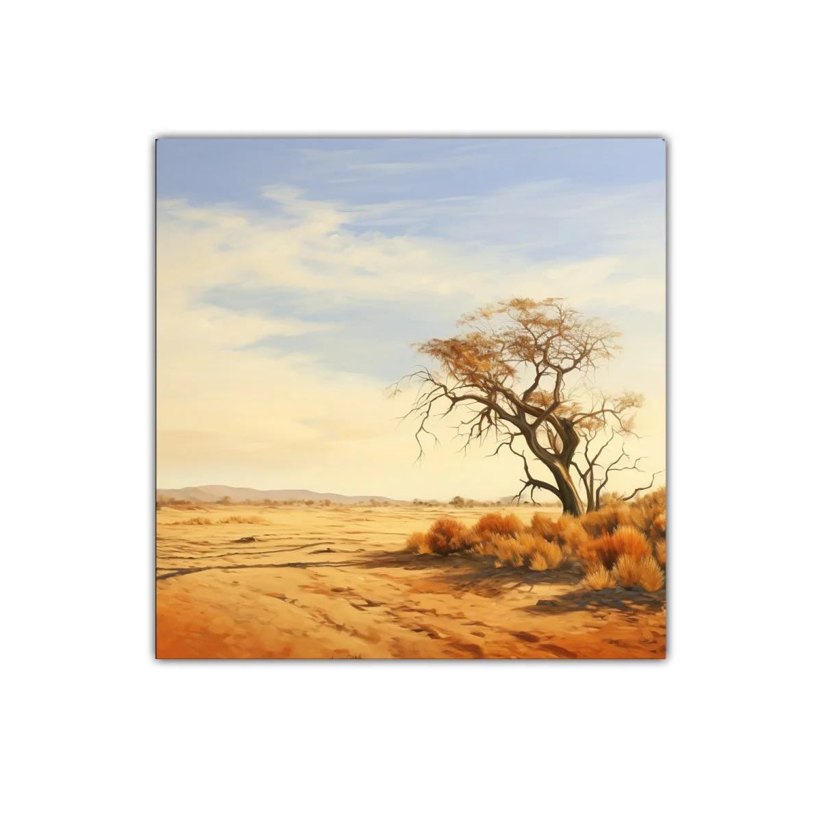 Paisaje sereno con árbol solitario en tonos cálidos — imagen principal