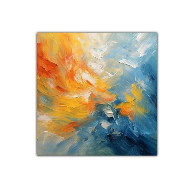 Cuadro decorativo con explosión de colores cálidos y fríos