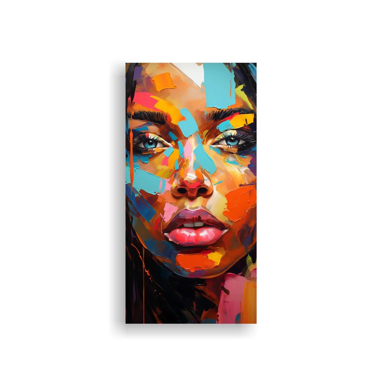 Cuadro rostro de mujer con colores intensos
