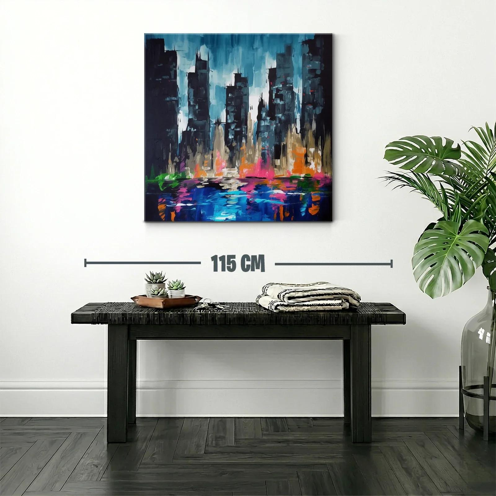 Ciudad nocturna con reflejos vibrantes y luz dinámica — miniatura 2