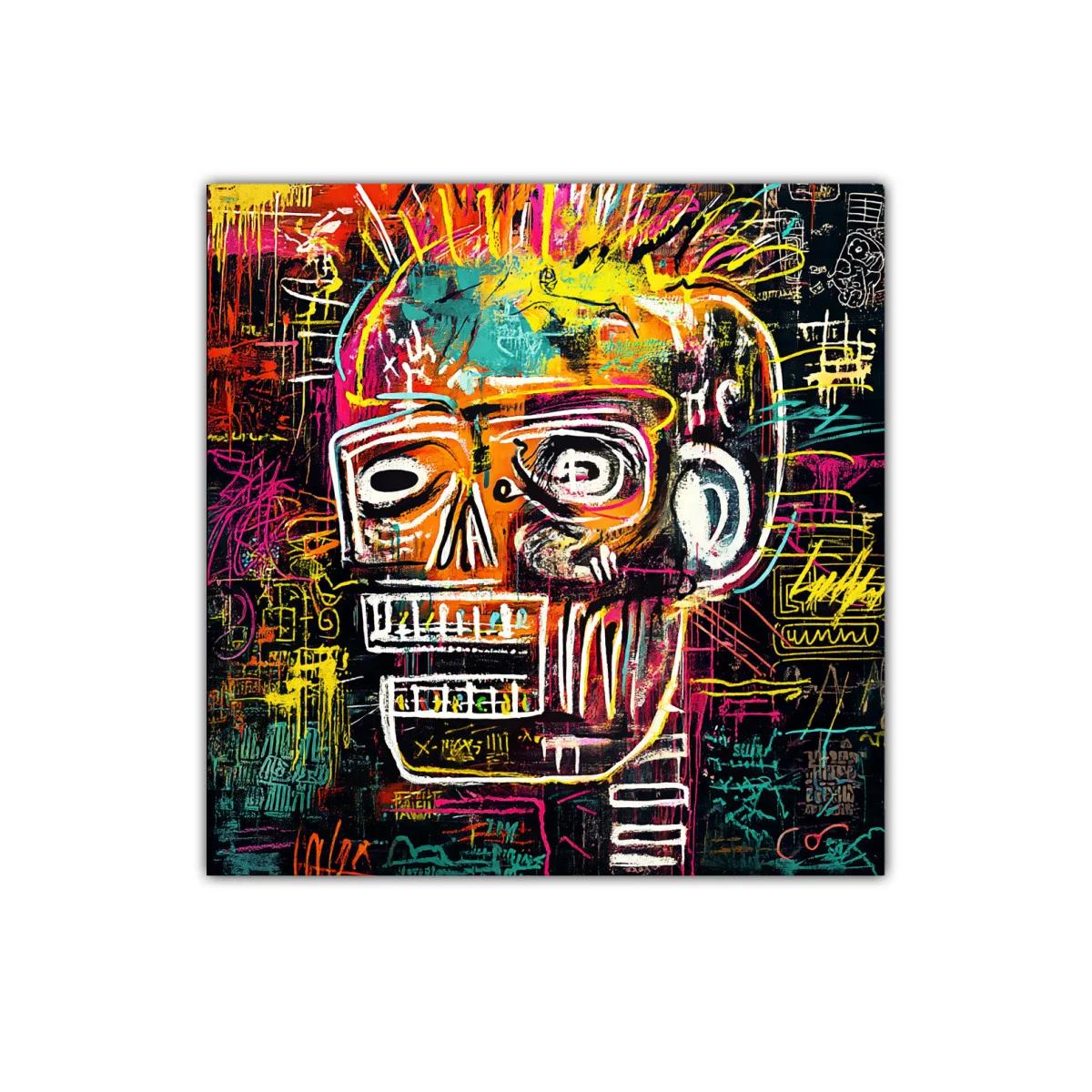 Cuadro vibrante con calavera en estilo urbano contemporáneo — imagen principal