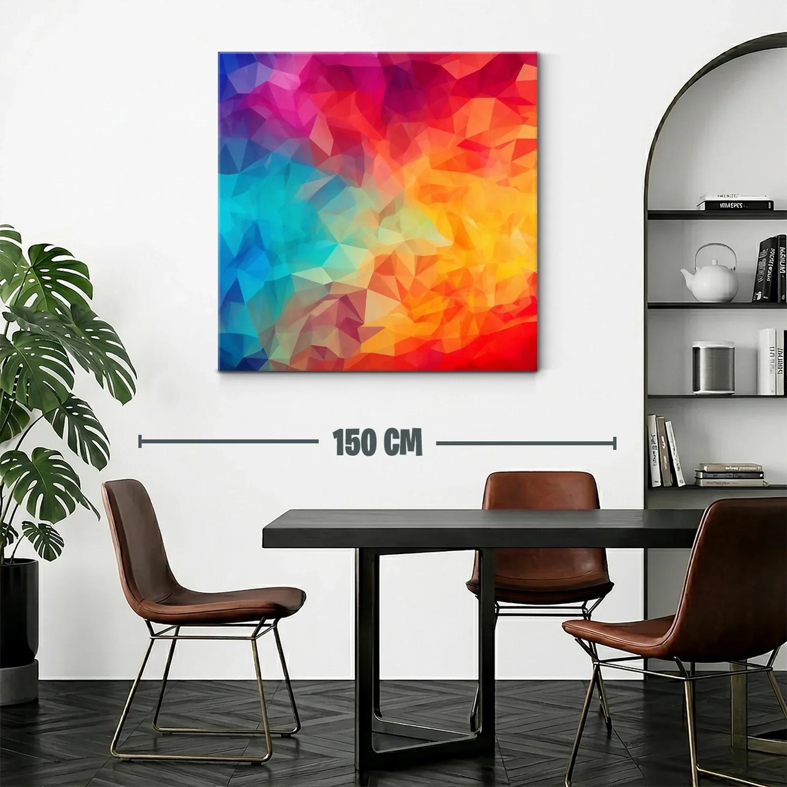 Cuadro Abstracto con Tonos Vivos y Geometría Dinámica — miniatura 2