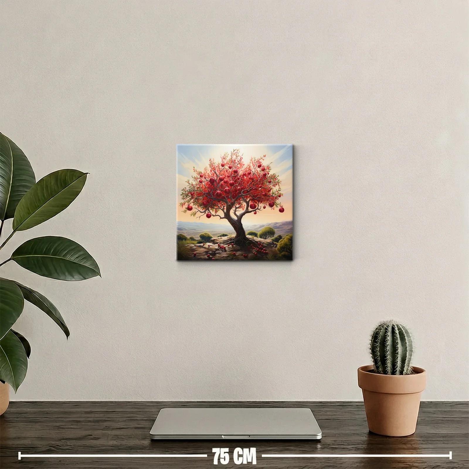 Árbol de granadas en paisaje surrealista vibrante — miniatura 2