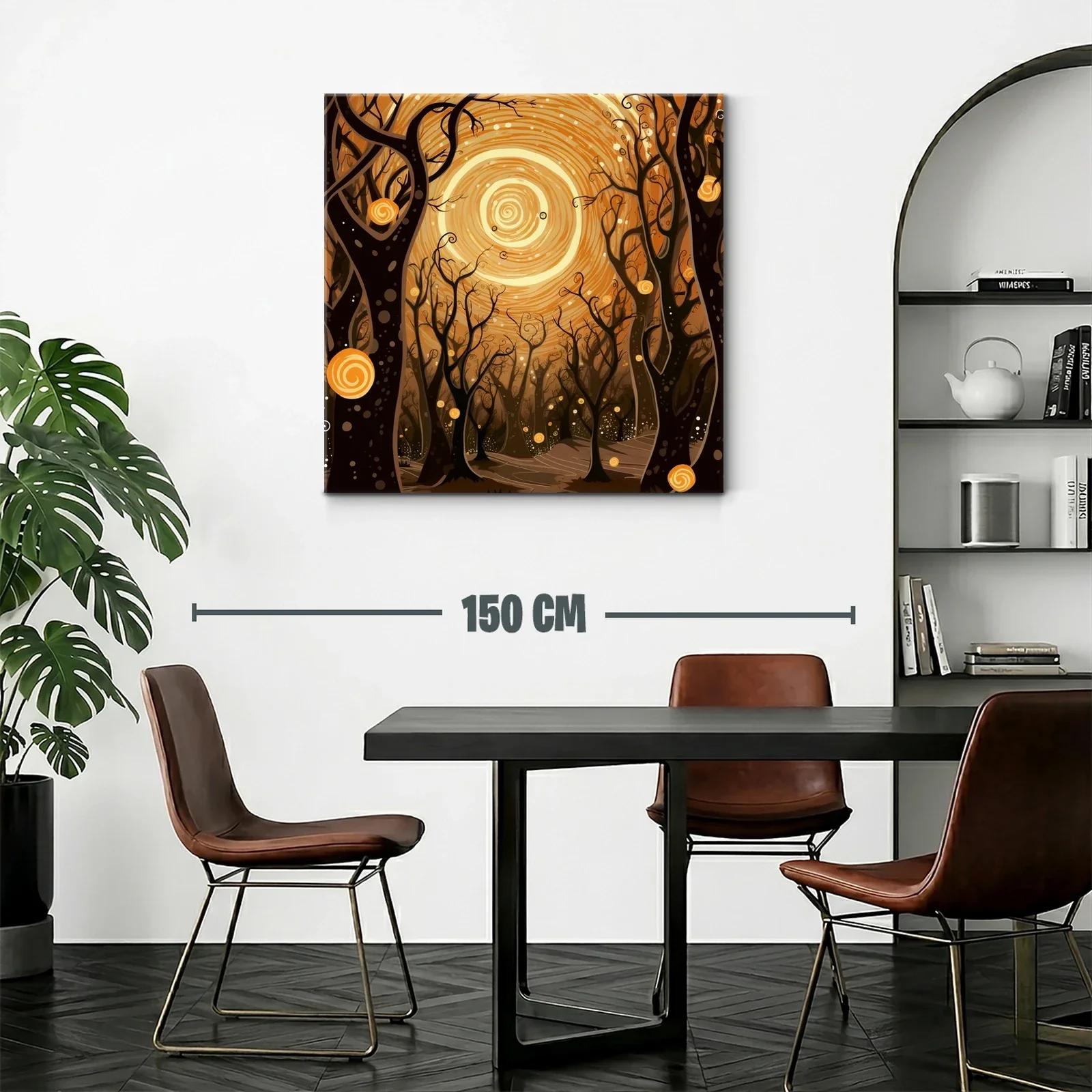 Bosque encantado bajo un sol espiral dorado — miniatura 2