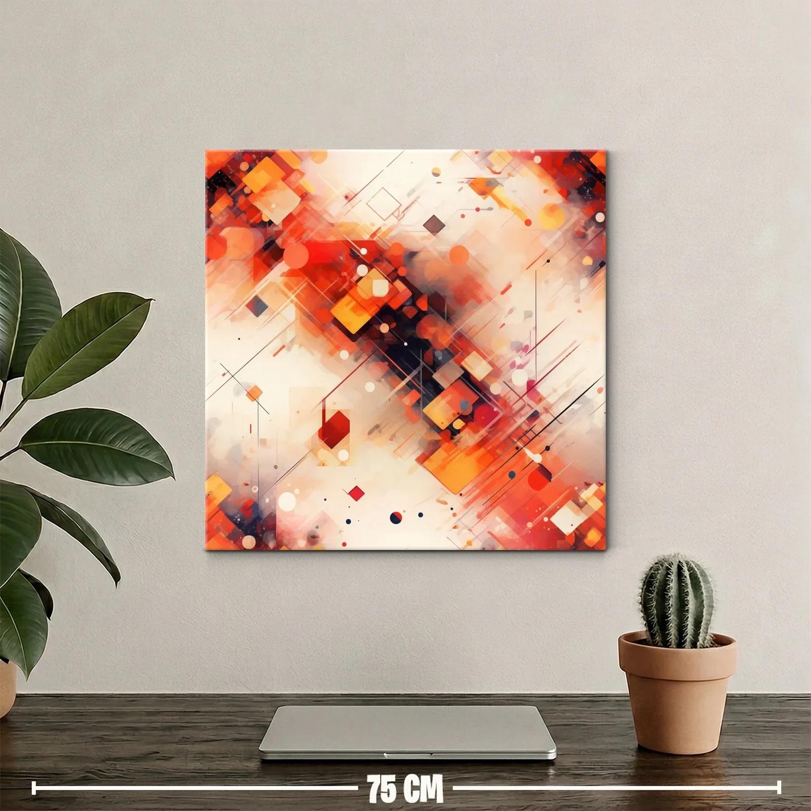 Composición abstracta con tonos cálidos y líneas dinámicas — miniatura 2