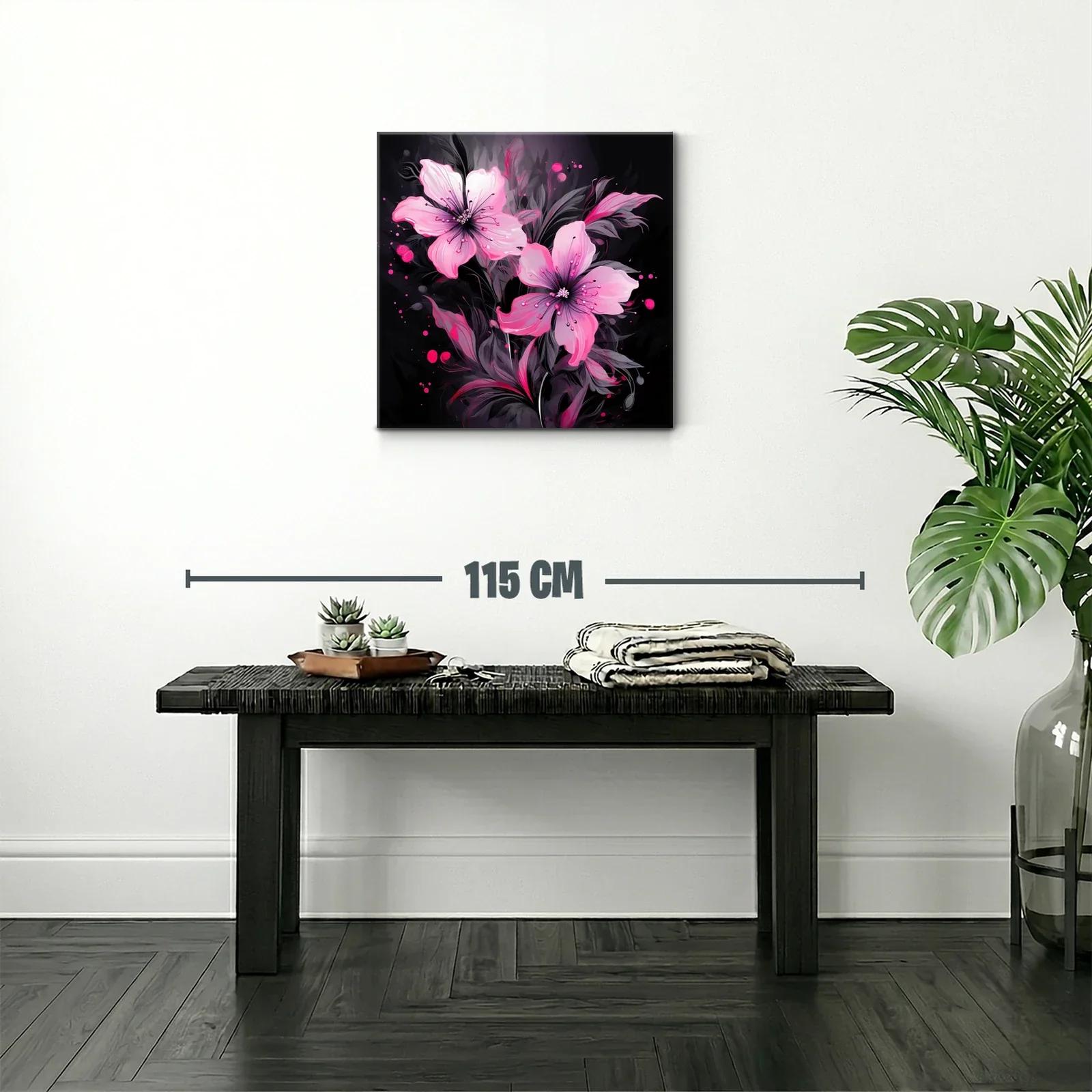 Elegancia floral en tonos rosa sobre fondo oscuro — miniatura 2