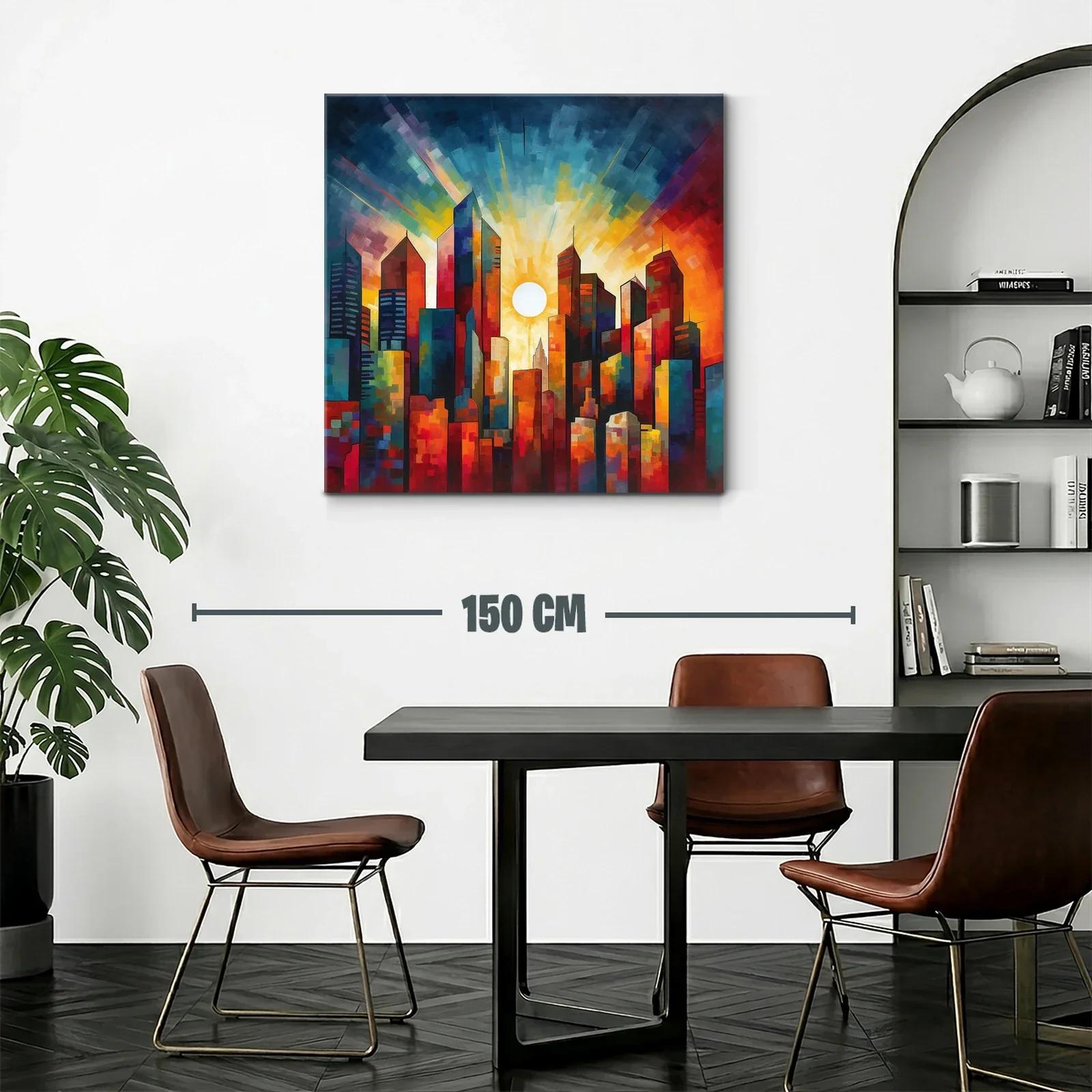 Atardecer vibrante sobre la ciudad iluminada — miniatura 2