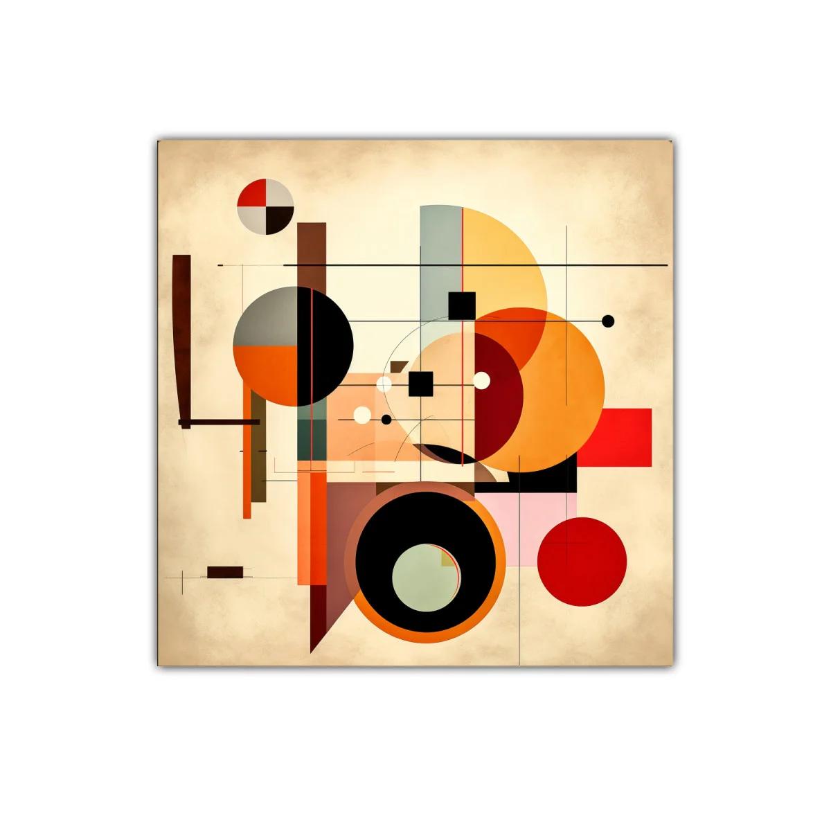 Composición geométrica en tonos cálidos y contrastes vibrantes