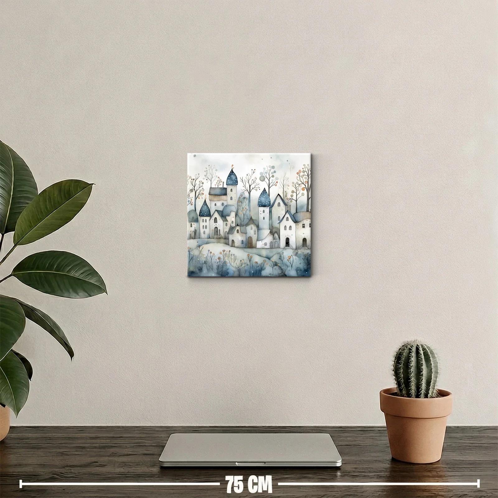 Encantador paisaje urbano con torres y árboles delicados — miniatura 2