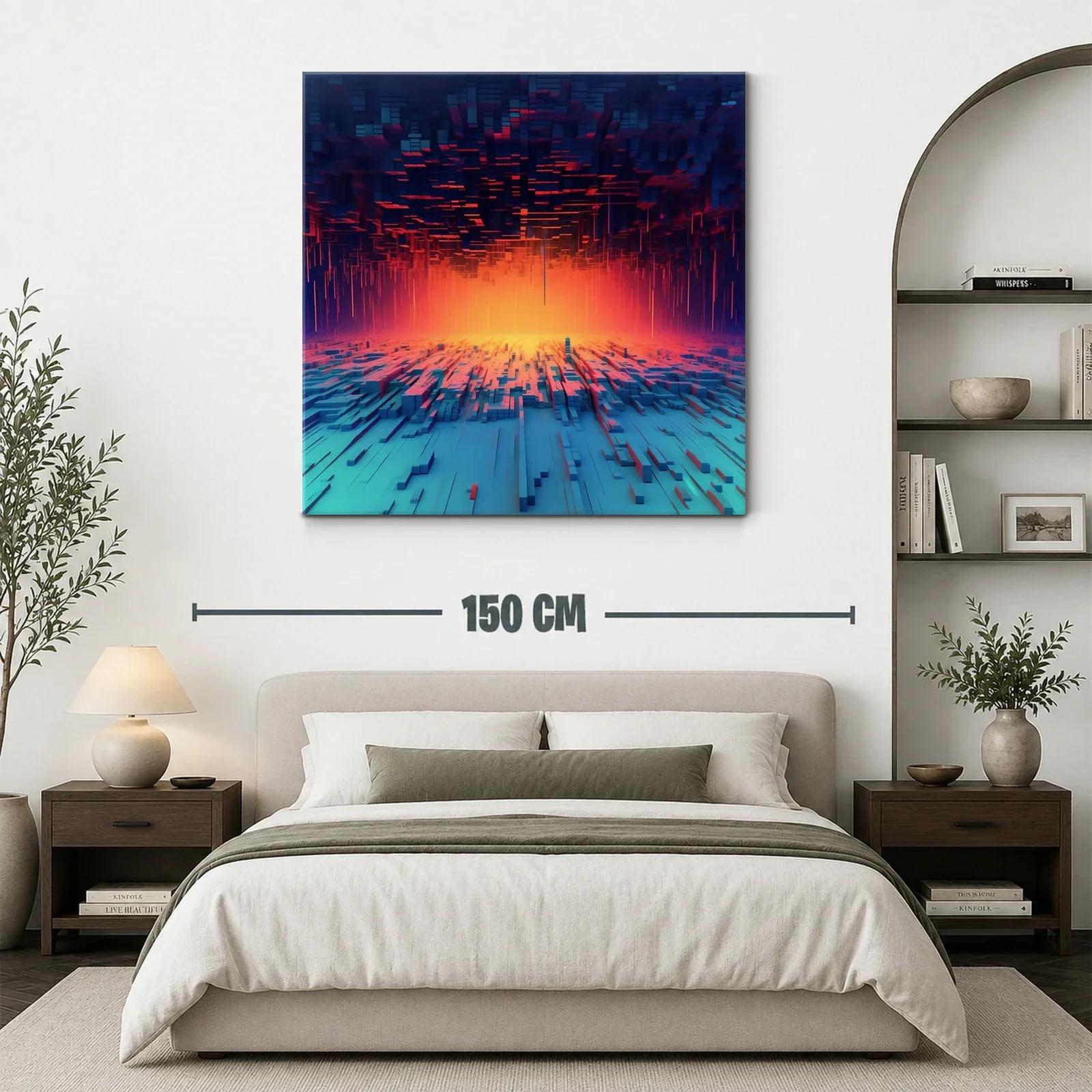 Paisaje abstracto futurista con luces intensas — miniatura 3