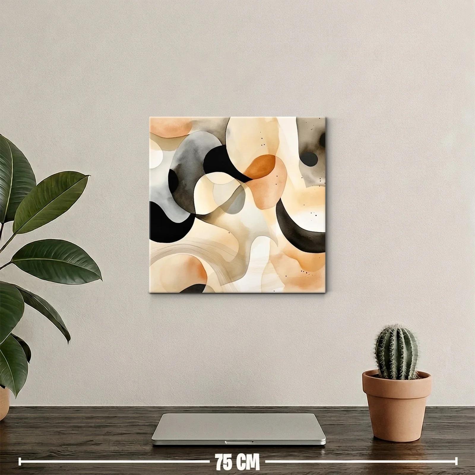 Composición abstracta con tonos tierra y negros suaves — miniatura 2