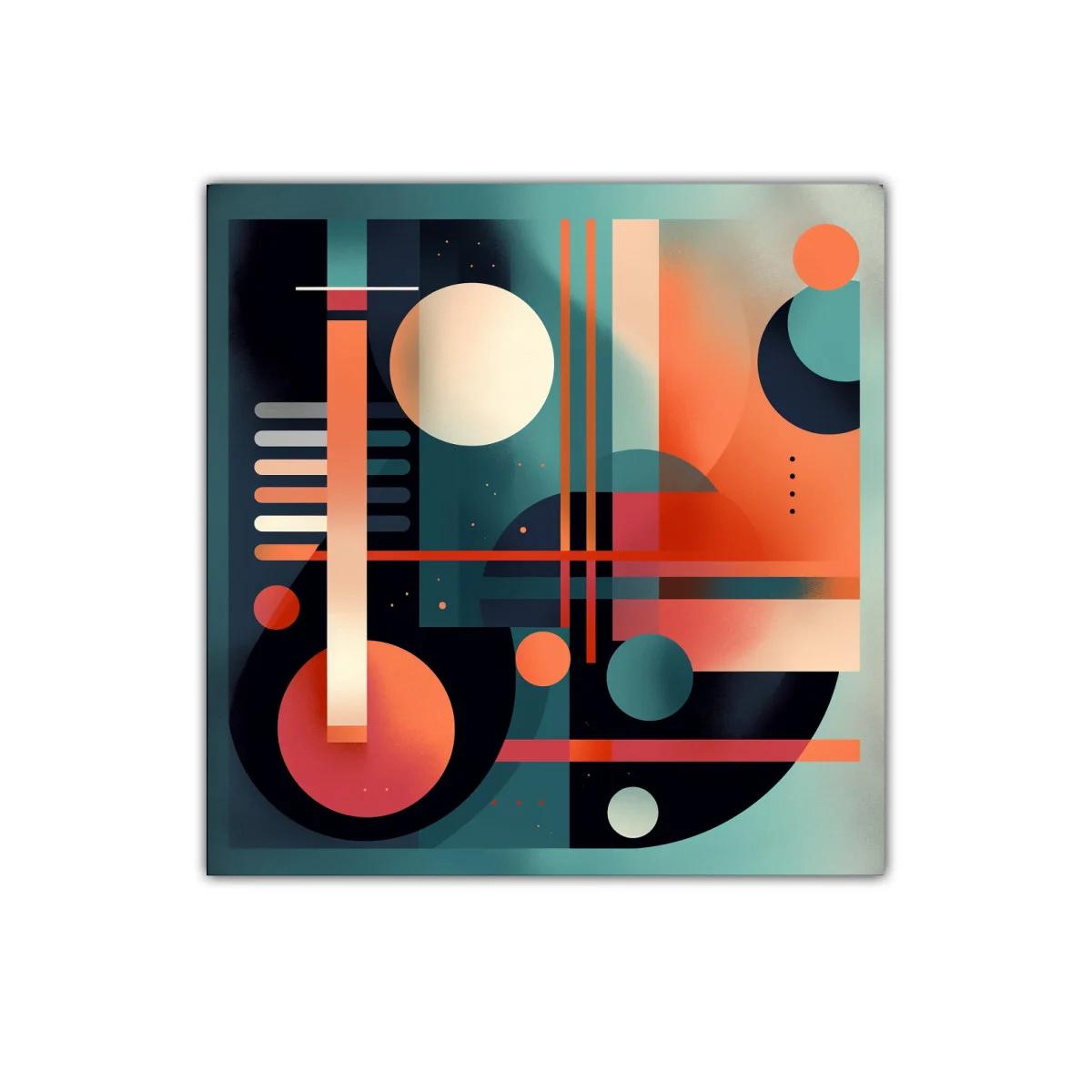 Composición Abstracta con Formas Geométricas y Colores Vibrantes