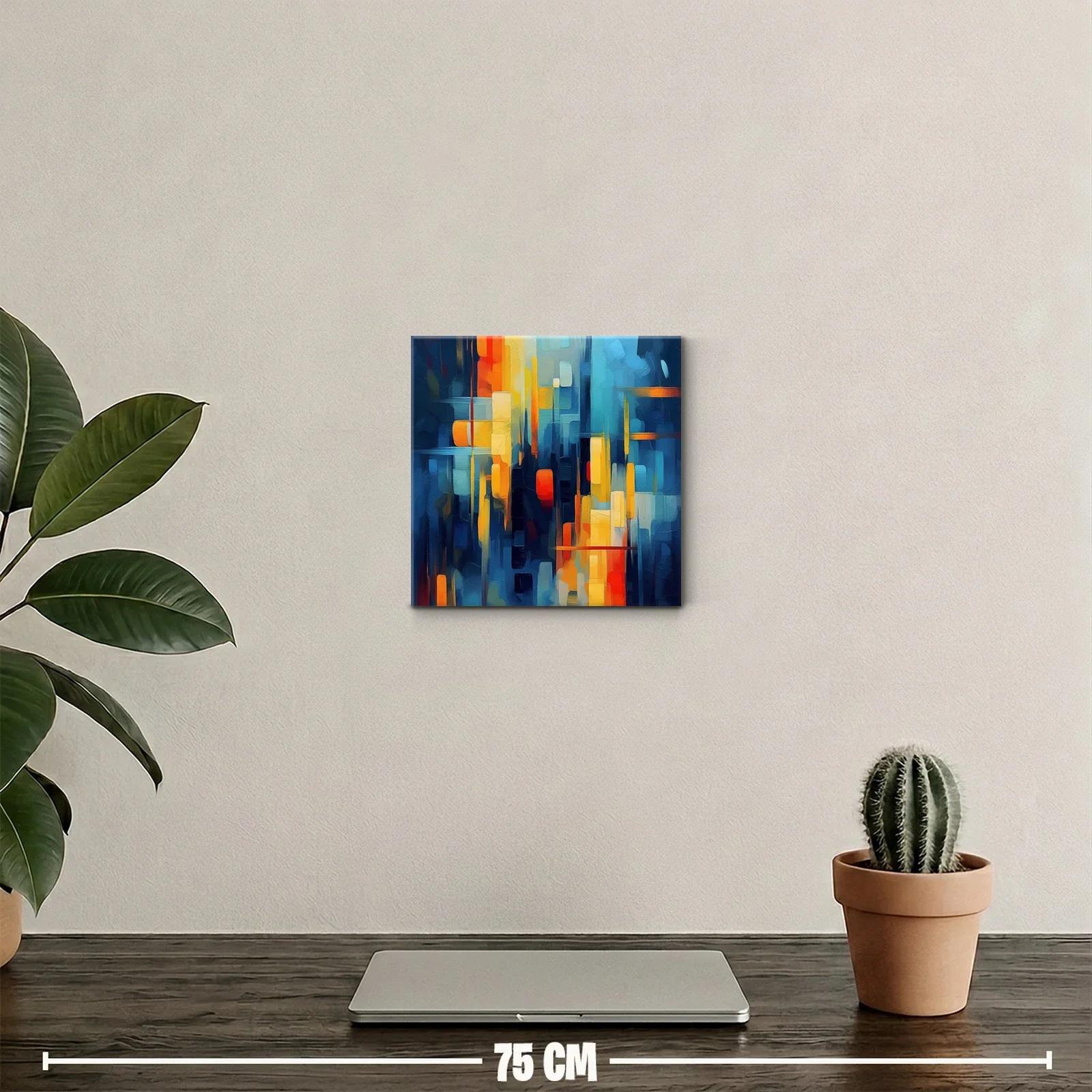 Composición abstracta vibrante con tonos cálidos y fríos — miniatura 2