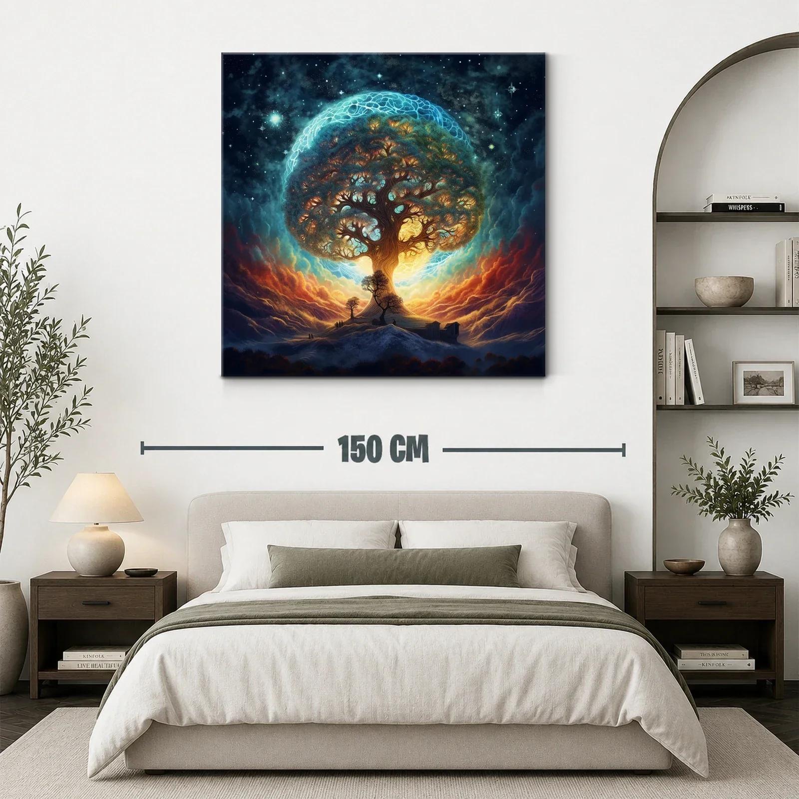 Árbol de la vida iluminado en cielo estrellado místico — miniatura 3