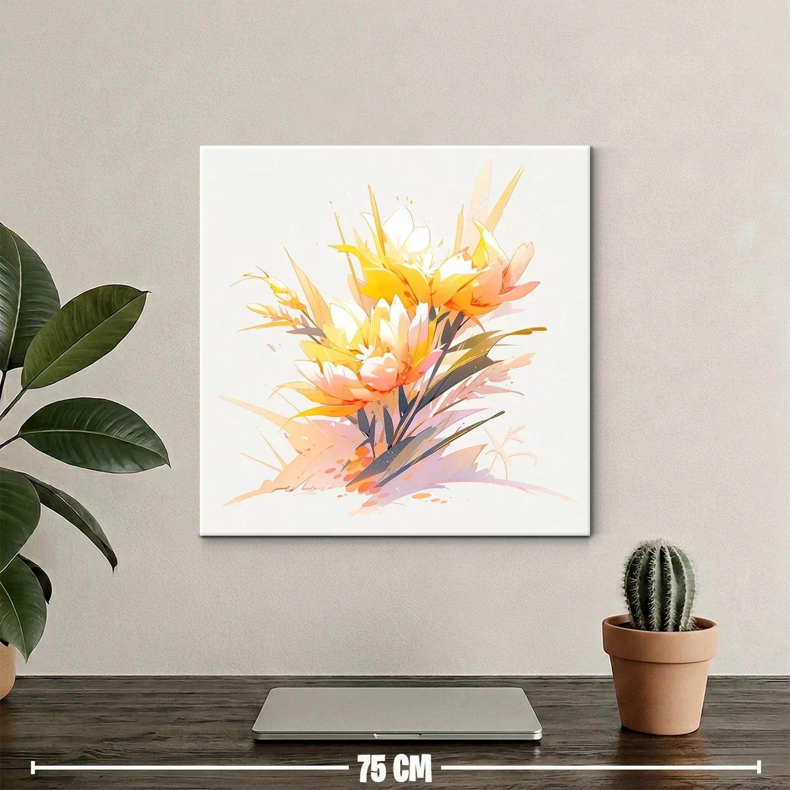 Cuadro Floral con Tonos Anaranjados y Amarillos Vibrantes — miniatura 2