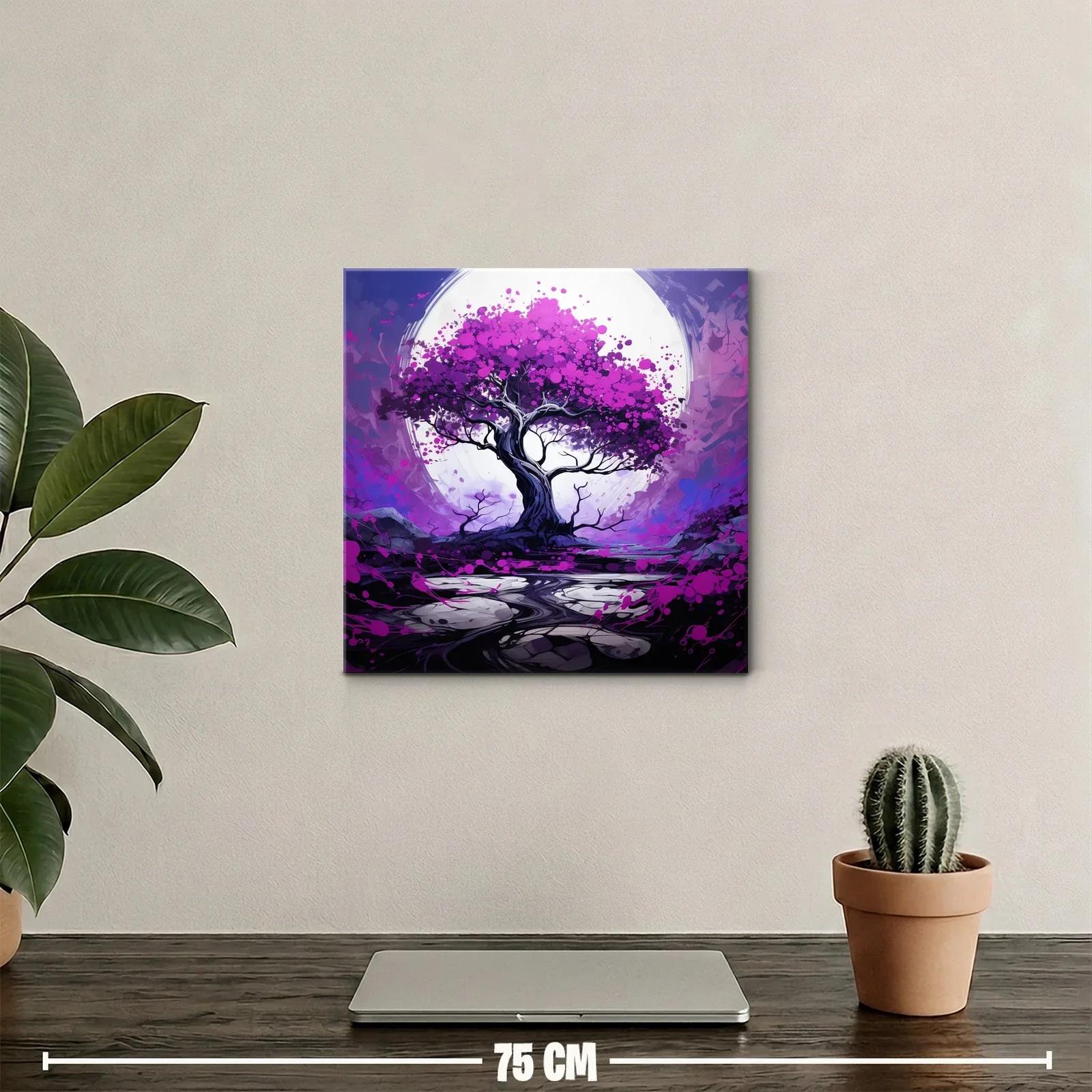 Árbol mágico con vibrantes tonos violetas y fucsias — miniatura 2