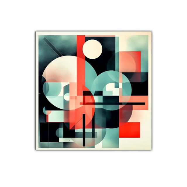 Composición geométrica vibrante con contrastes intensos